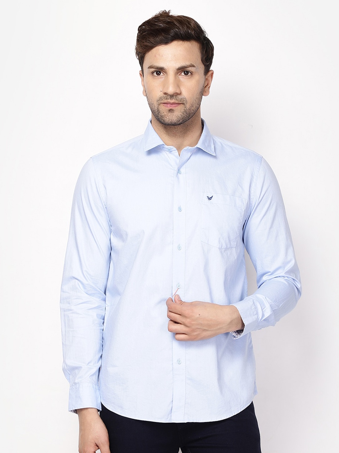 

Blackberrys Men Blue Slim Fit Cotton Casual Shirt