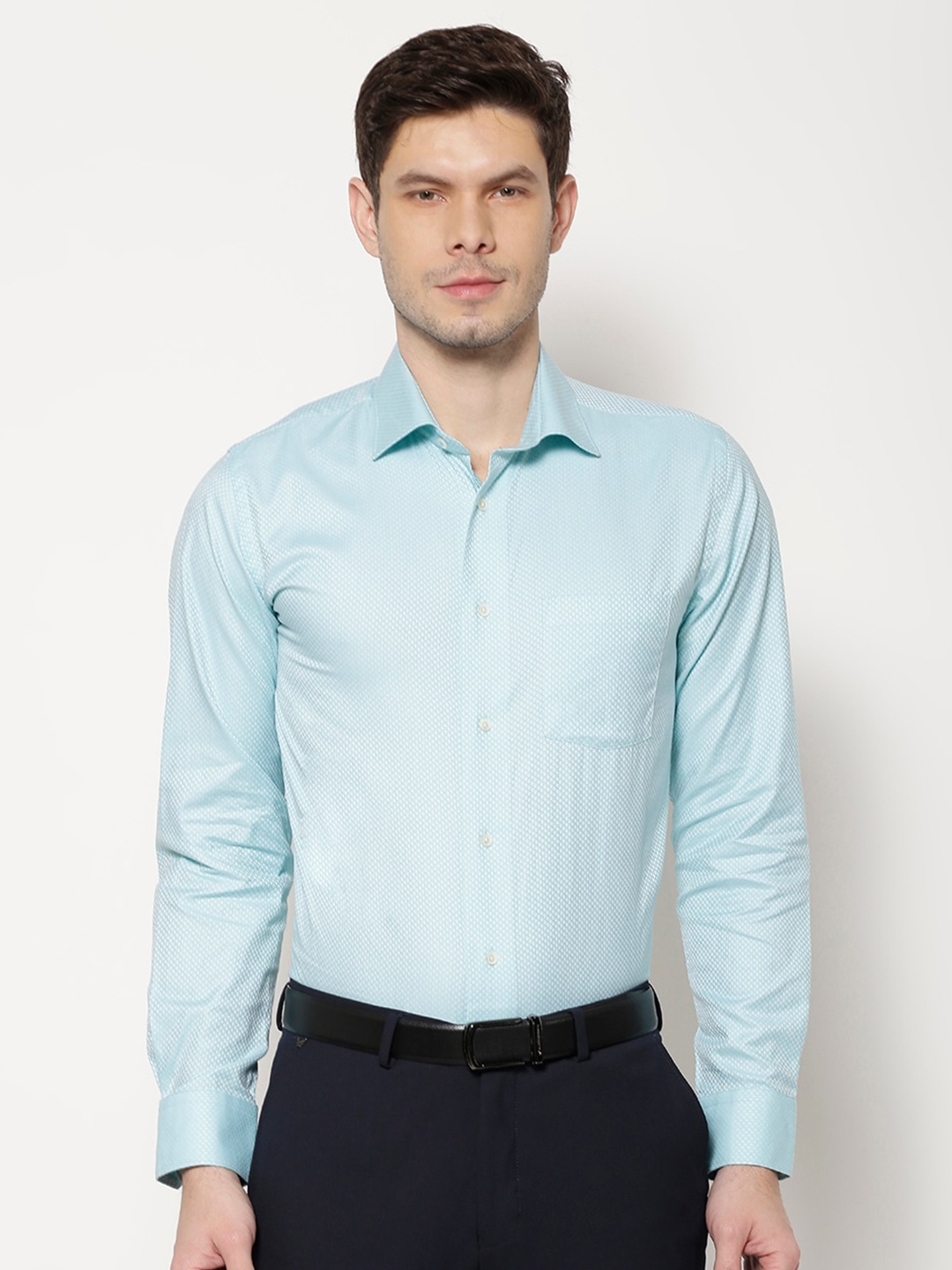 

Blackberrys Slim Fit Cotton Formal Shirt, Turquoise blue