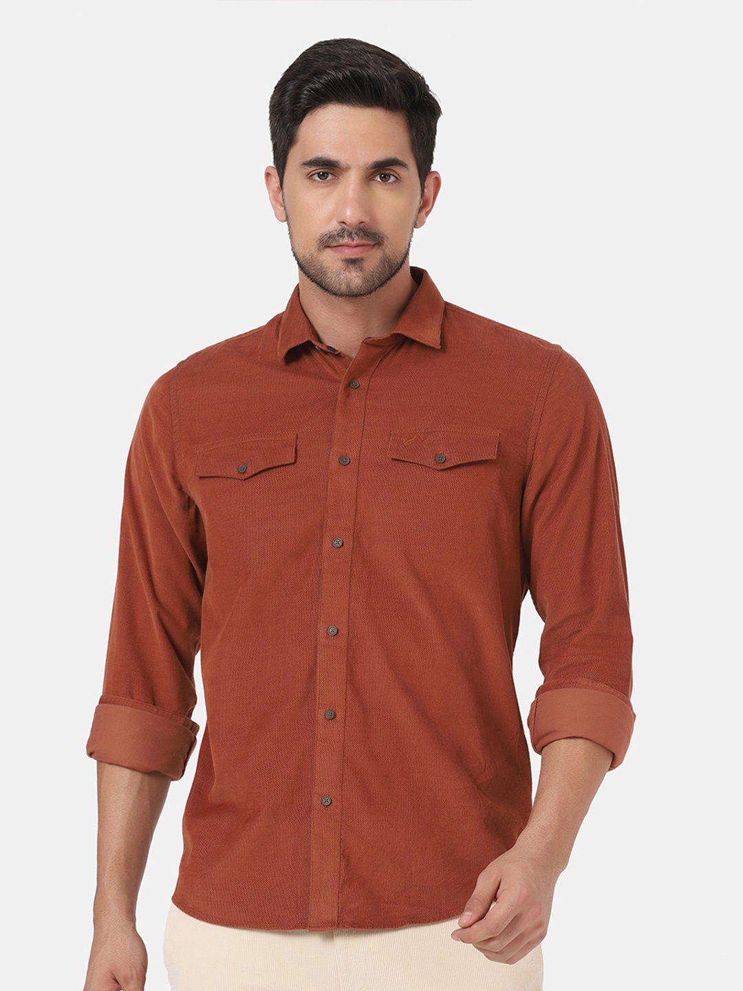 

Blackberrys Men Orange Slim Fit Casual Shirt