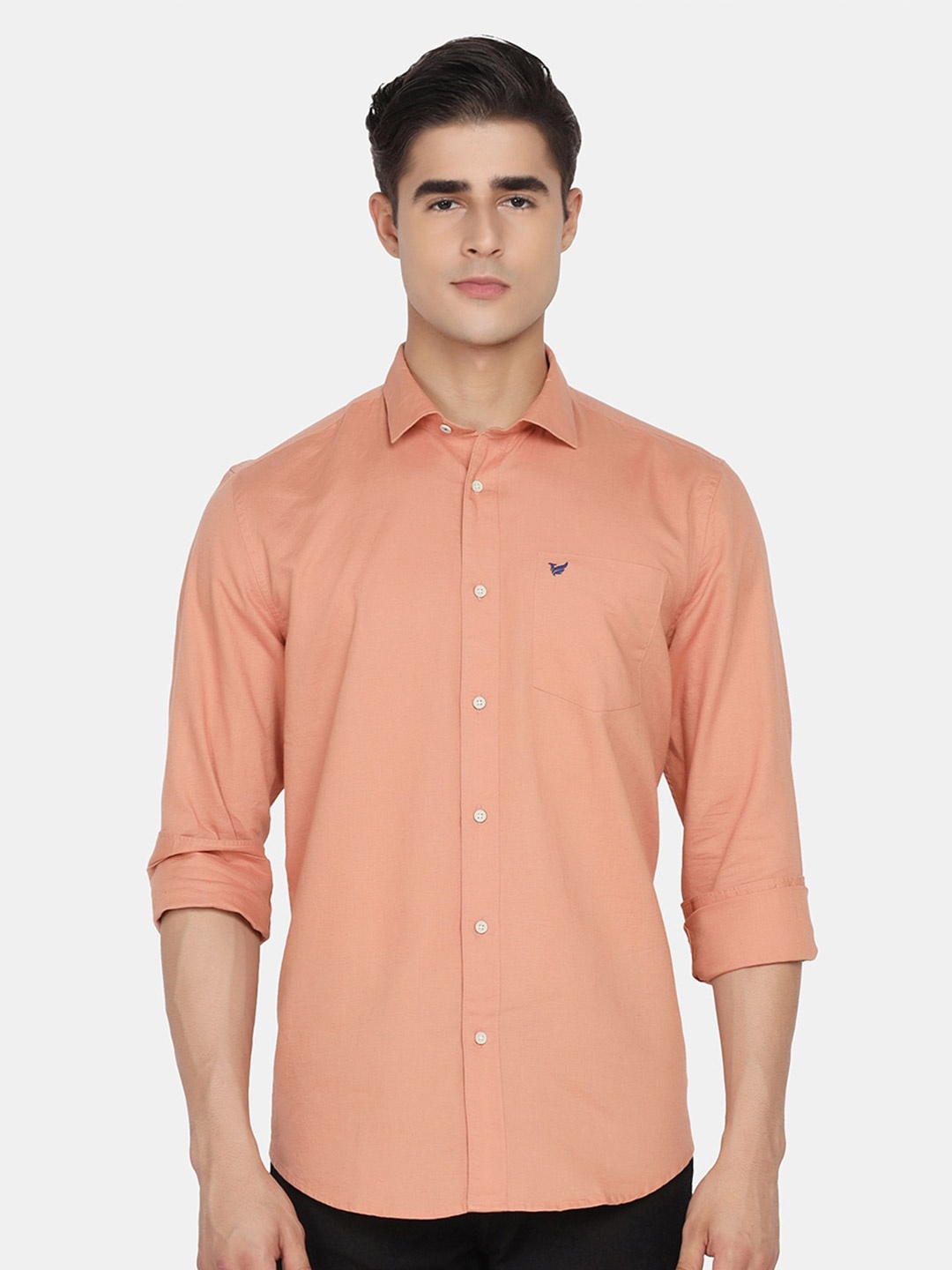 

Blackberrys Men Peach-Coloured Slim Fit Casual Shirt