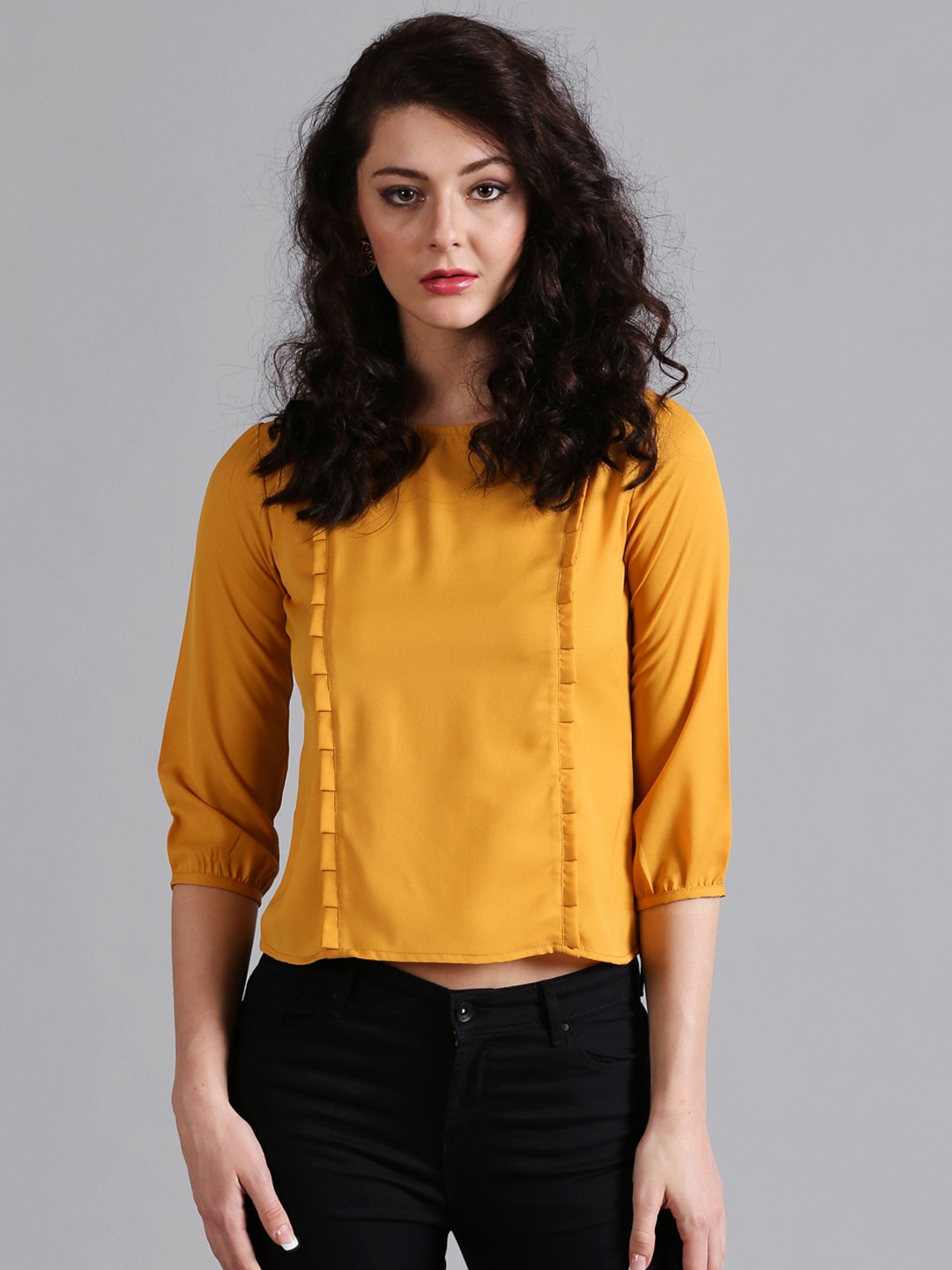 

Style Quotient Women Mustard Yellow Solid Top