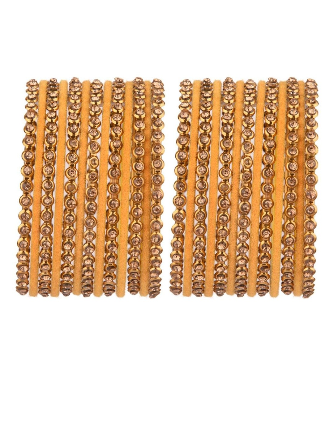 

Efulgenz Set of 26 Gold-Plated & Yellow Antique Designer Comtemporary Bangles