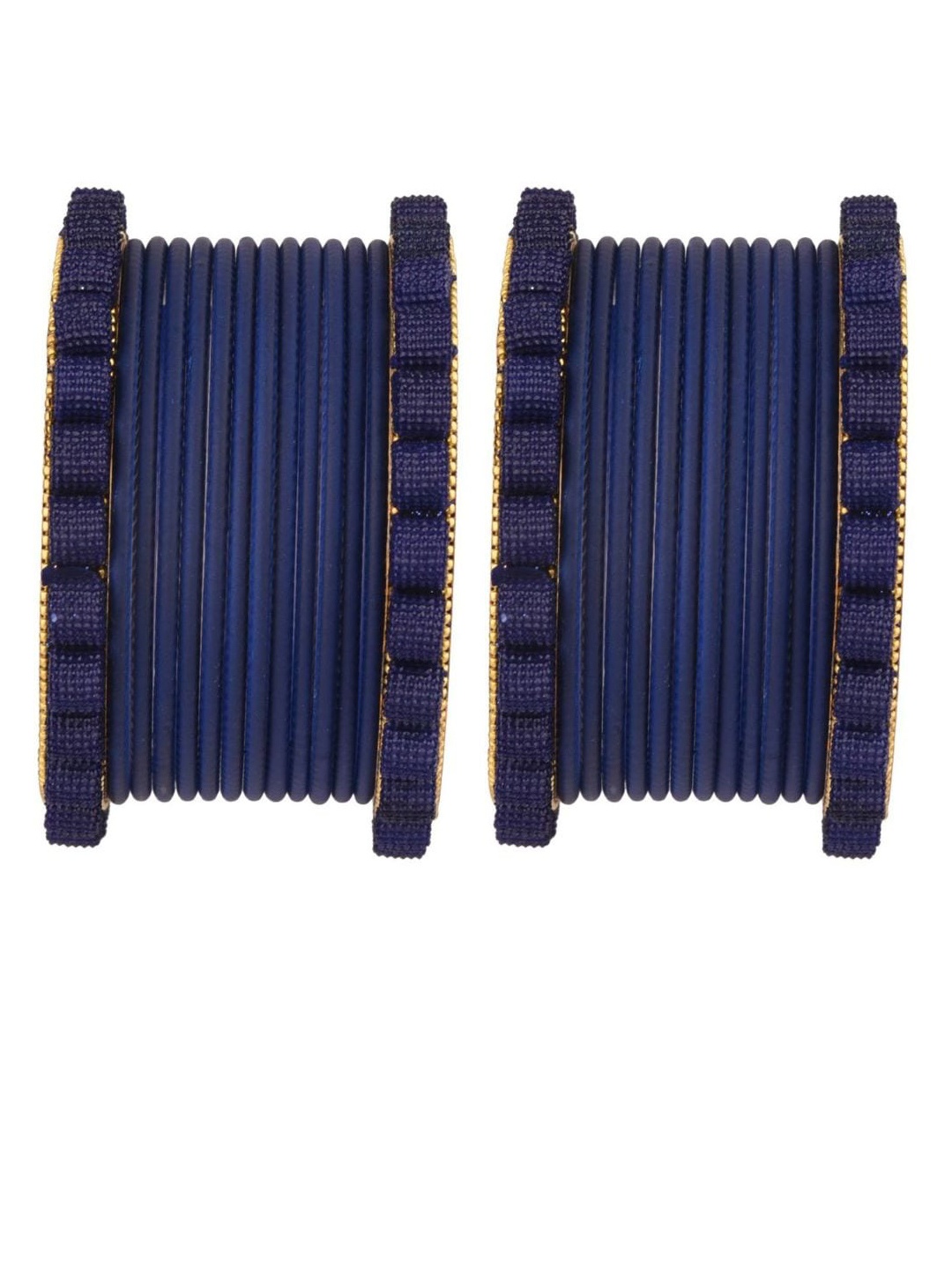 

Efulgenz Set Of 14 Navy Navy Blue Textured Detailing Bangle
