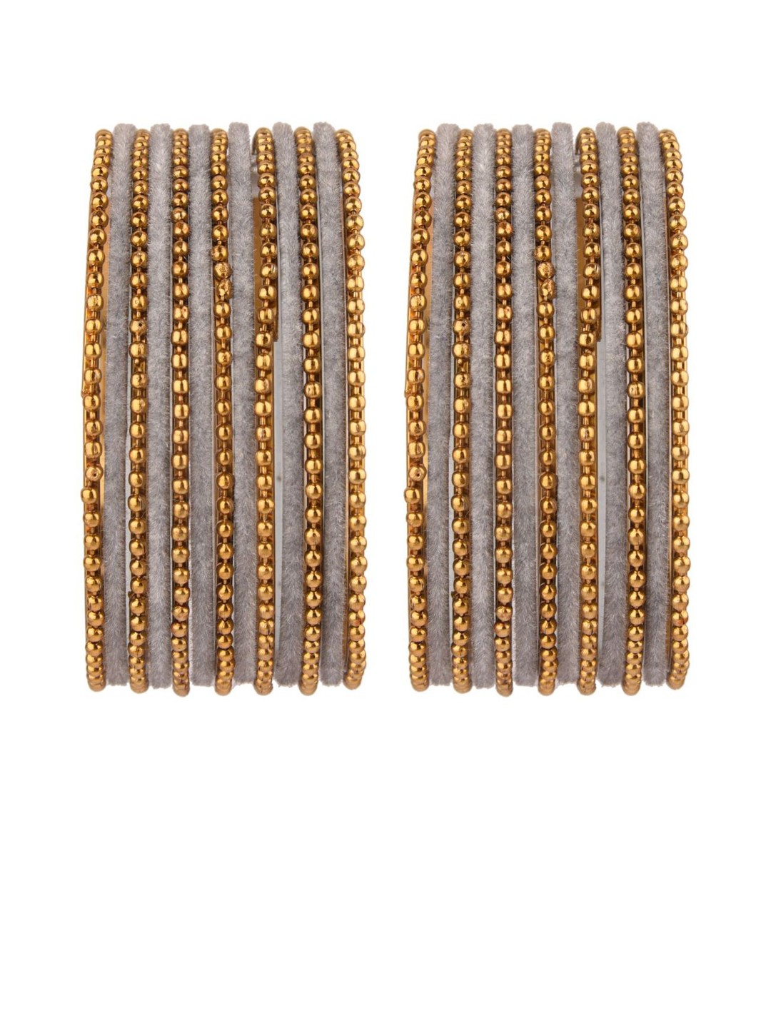 

Efulgenz Classic Fashion 26-Pcs Gold-Plated Grey Bangles