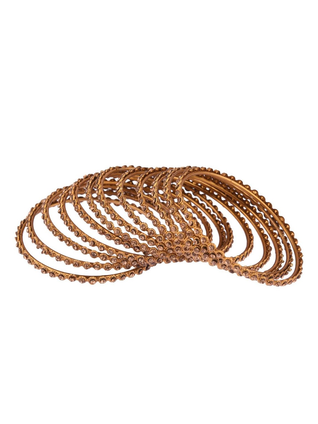 

Efulgenz Set Of 6 Gold-Plated Crystal-Studded Bangles