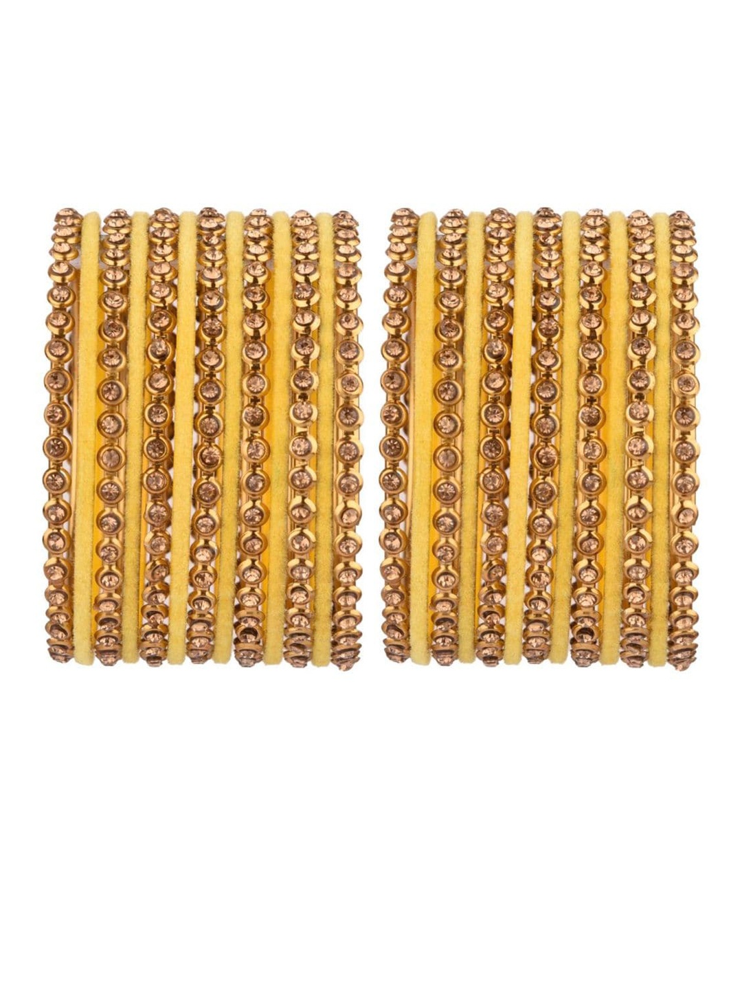 

Efulgenz Antique Designer Contemporary Set of 26-Pcs Gold-Plated & Yellow Bangle Set