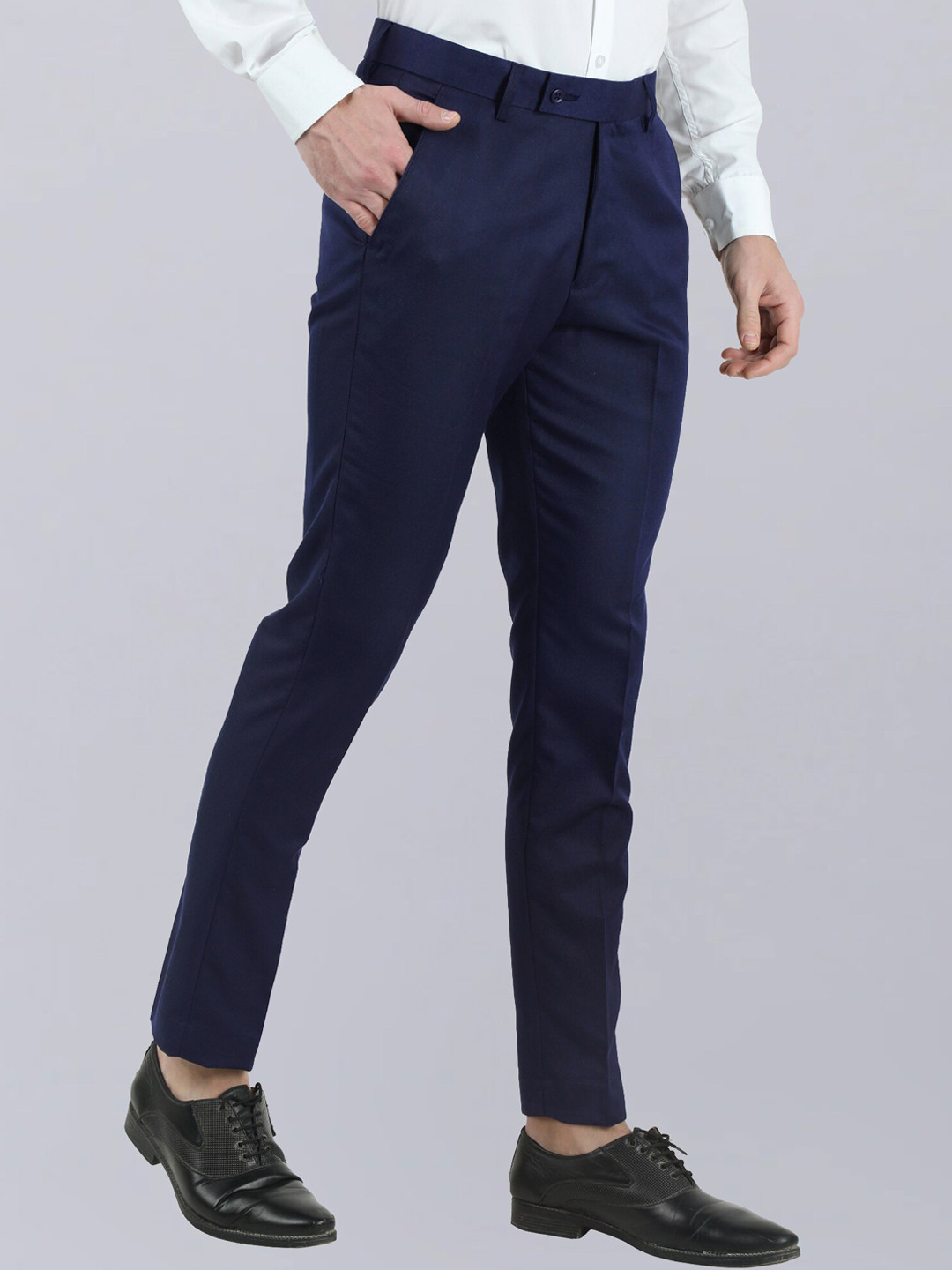 

VEI SASTRE Men Navy Blue Smart Slim Fit Trousers