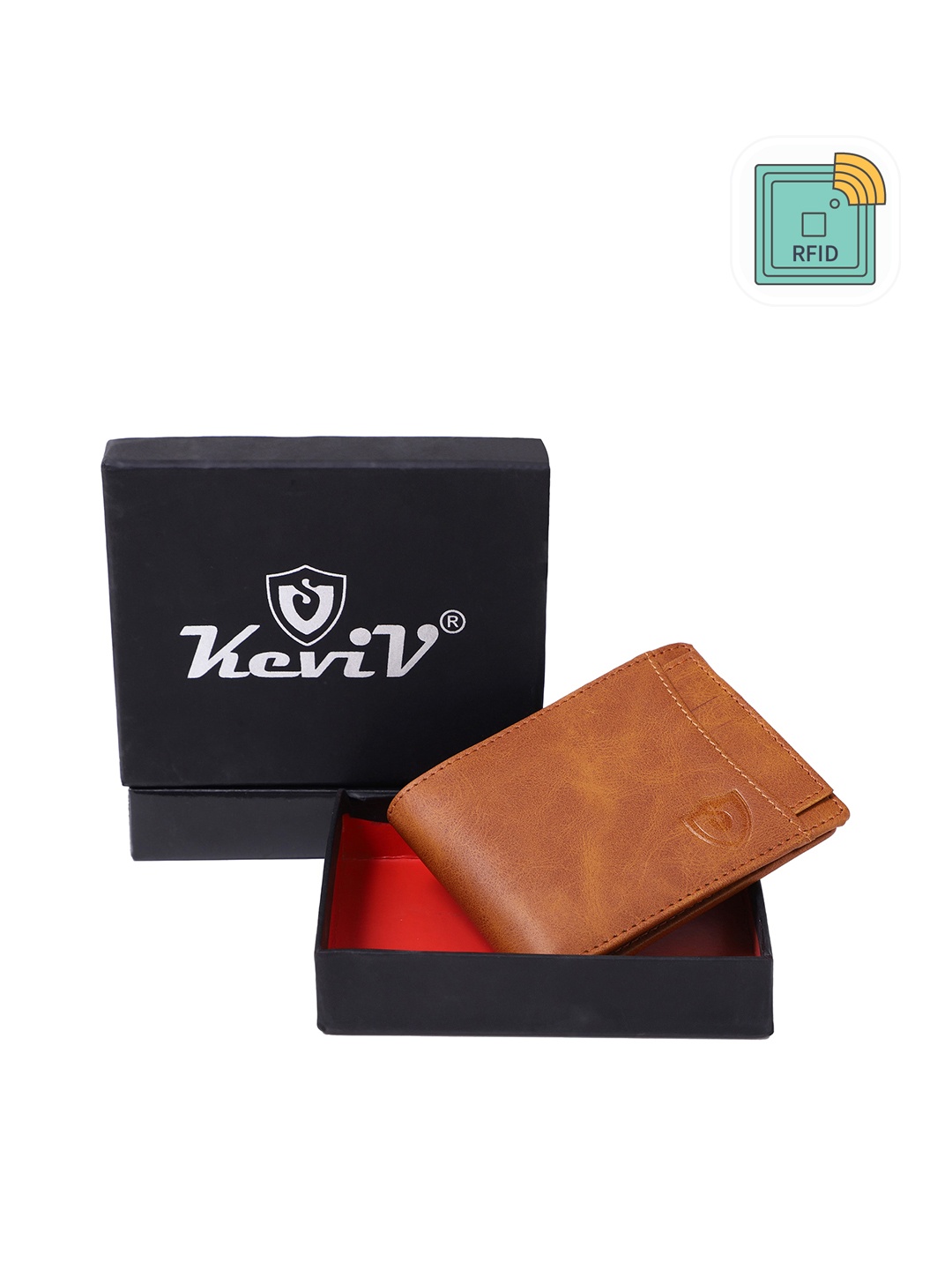 

Keviv Men Tan Leather Two Fold Wallet