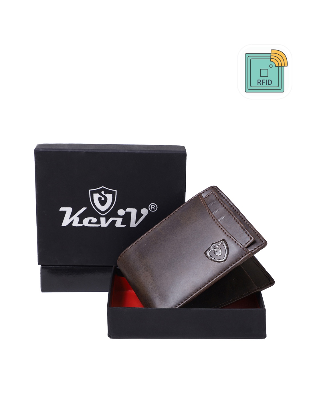 

Keviv Men Brown Leather Two Fold Wallet