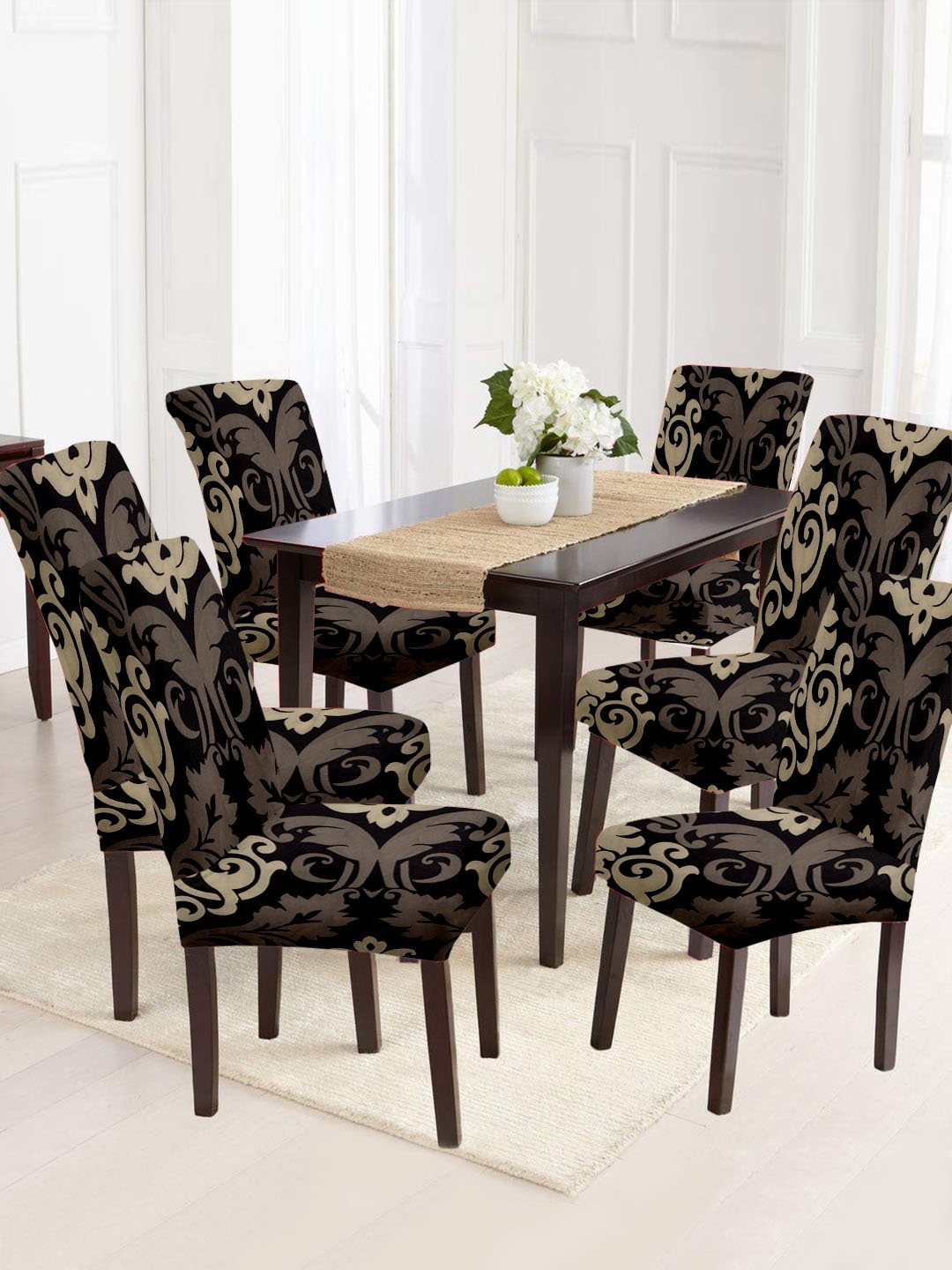 

Cortina Set Of 6 Brown Printed Chair Covers