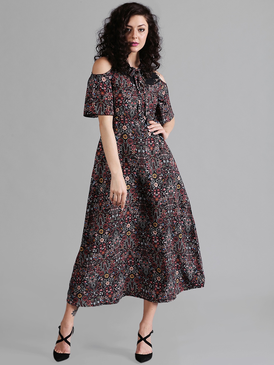 

Noi Women Black Printed Maxi Dress