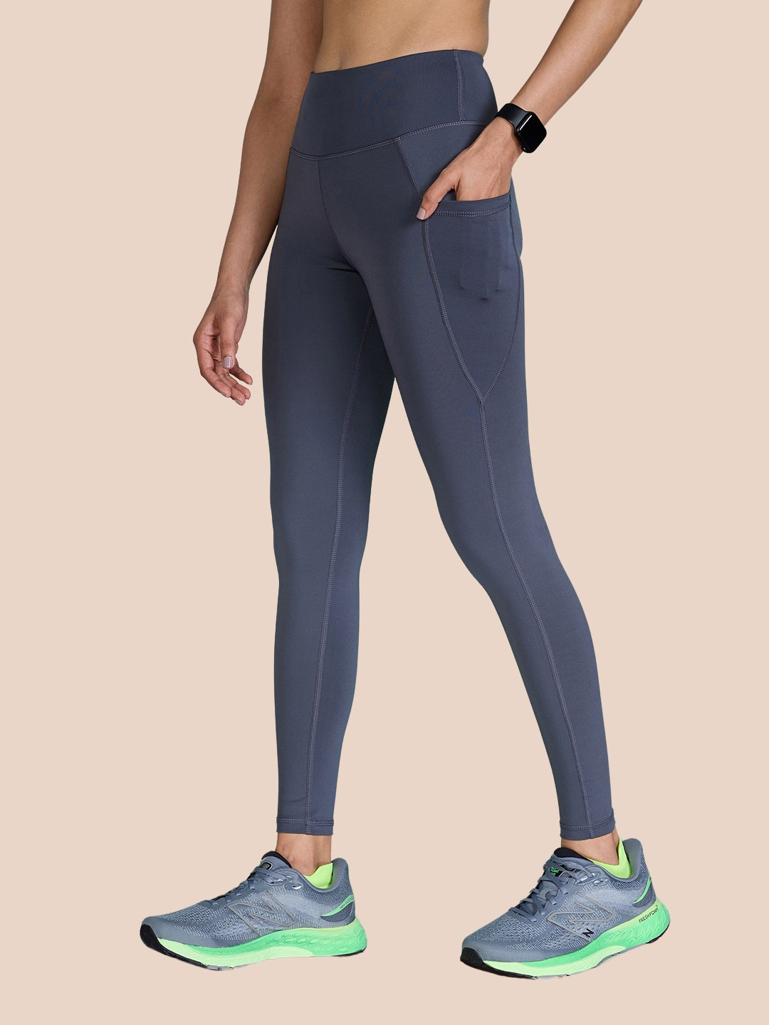 

KICA Women High Waisted Stretchable & Sculpting Leggings, Grey