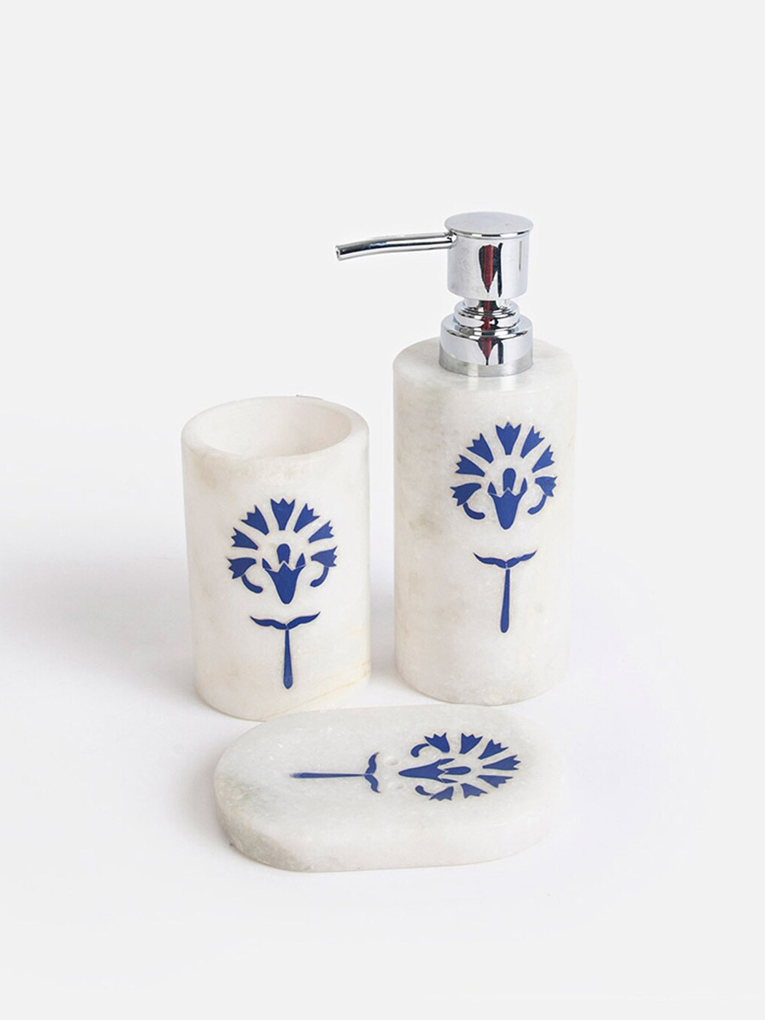 

Fabindia White Printed Marble Tumbler