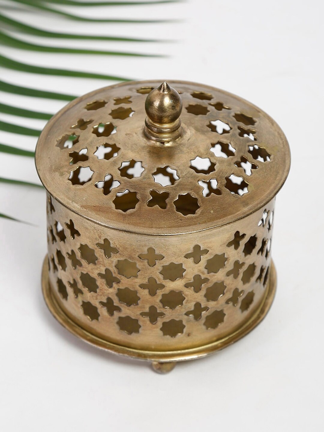 

Fabindia Gold-Toned Yug Cutwork Utility Box