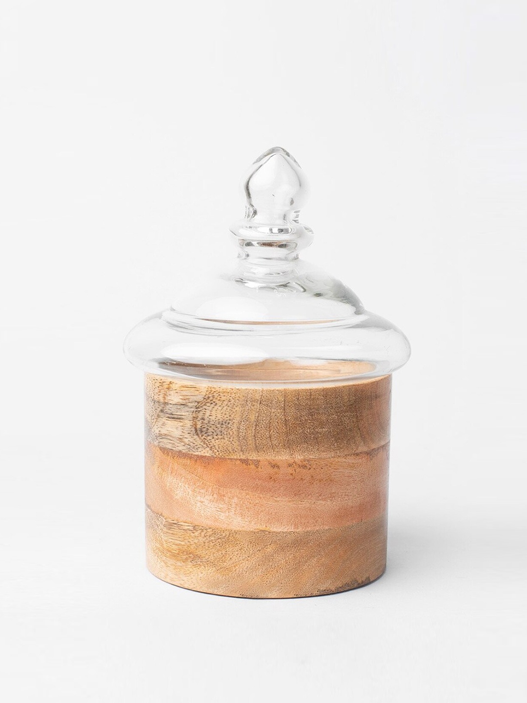 

Fabindia Beige & Transparent Wooden Storage Container