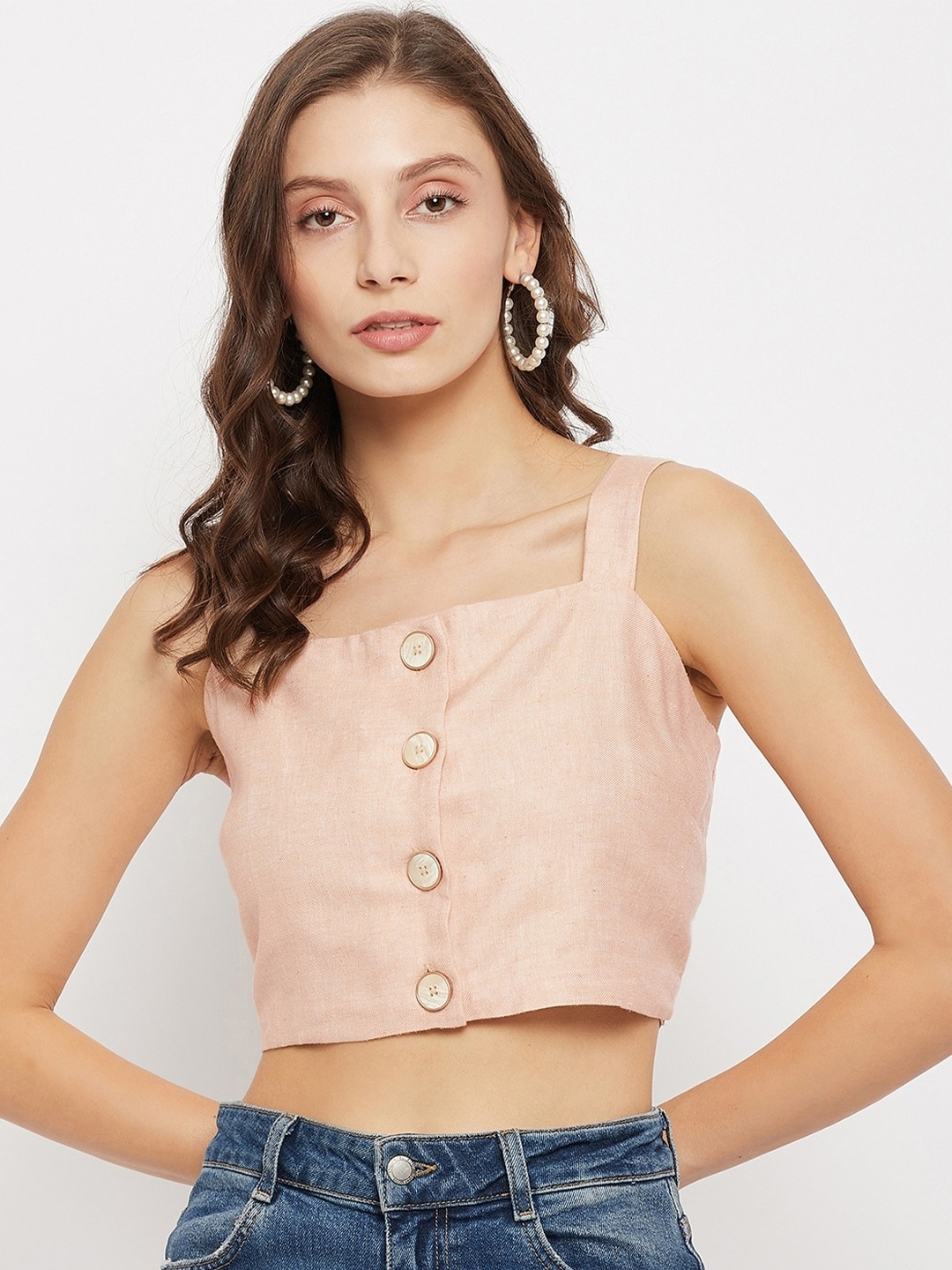 

Madame Peach-Coloured Crop Top