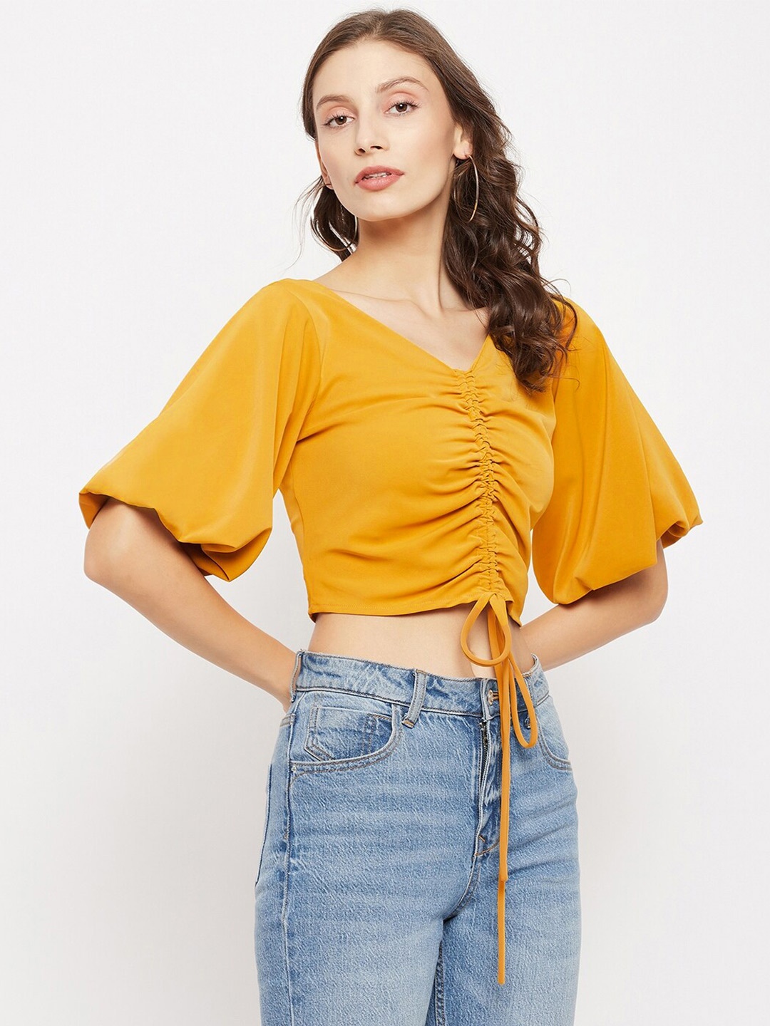 

Madame Mustard Yellow Crop Top