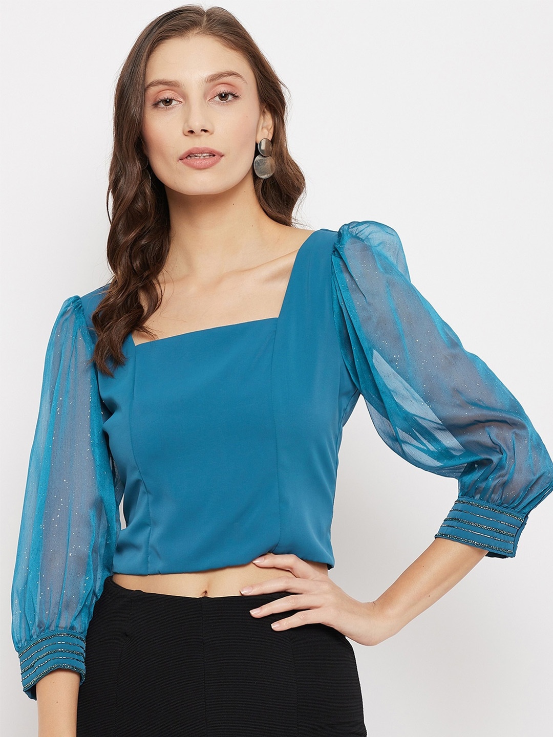 

Madame Teal Crop Top