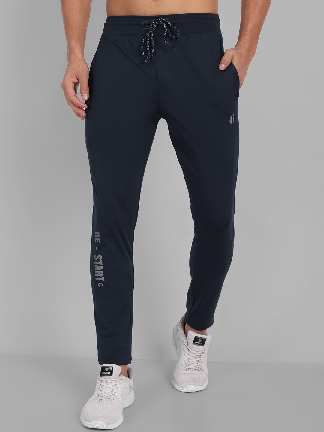 

Pakiza Men Navy Blue Printed Sports Track Pants
