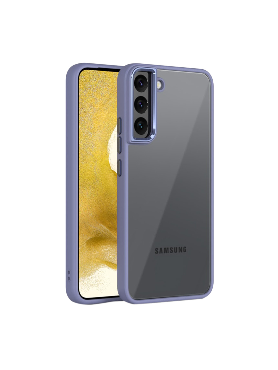 

Karwan Transparent & Purple Samsung S21FE Phone Back Case With Metal Lens