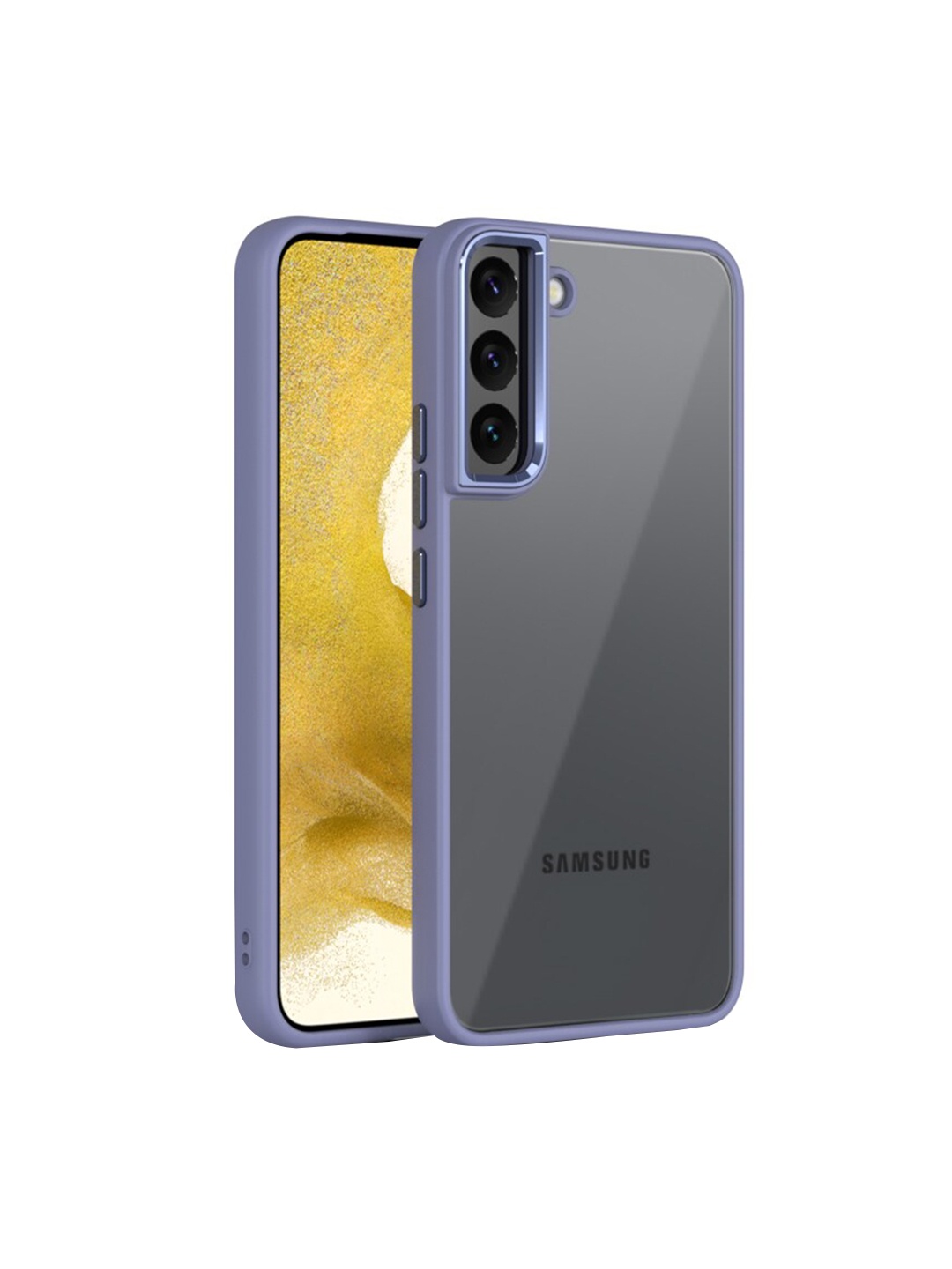 

Karwan Purple & Transparent Samsung S22 Phone Back Case With Metal Lens
