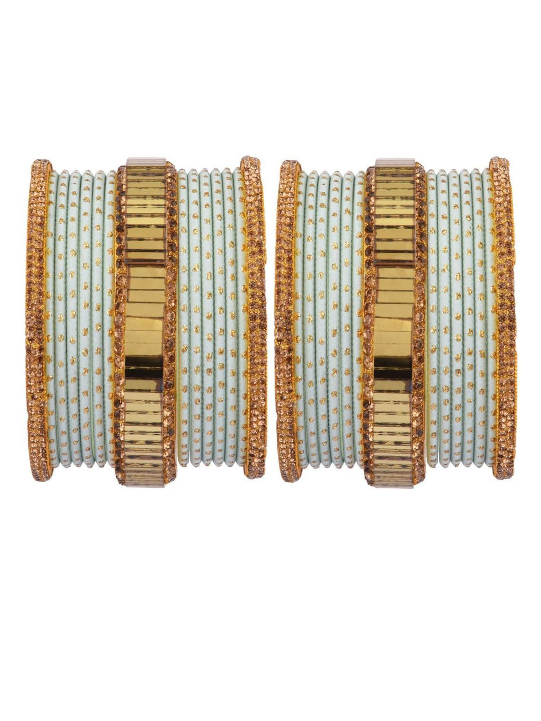 

Efulgenz Antique Designer 30-Pcs Green & Gold-Plated Bangle Set