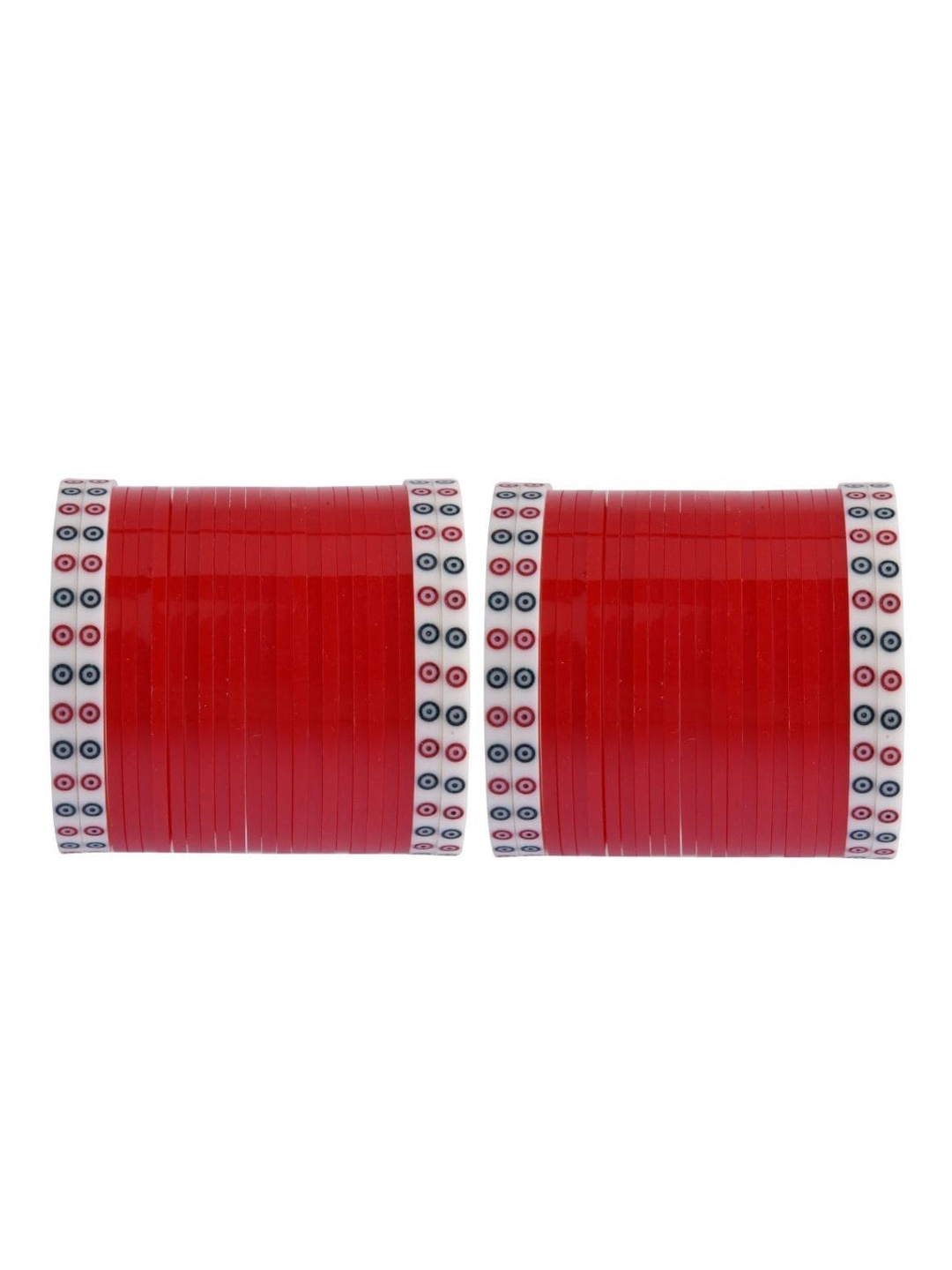Efulgenz Antique Designer 48-Pcs Red Designer Bangle Set