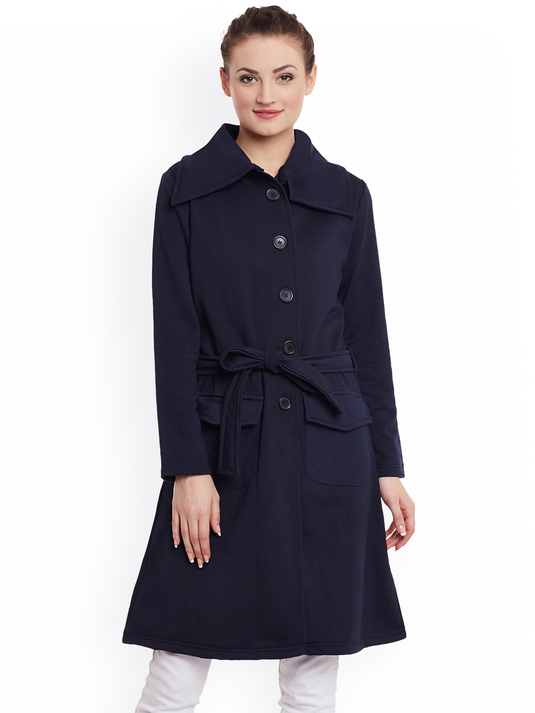 

Belle Fille Navy Trench Coat, Navy blue