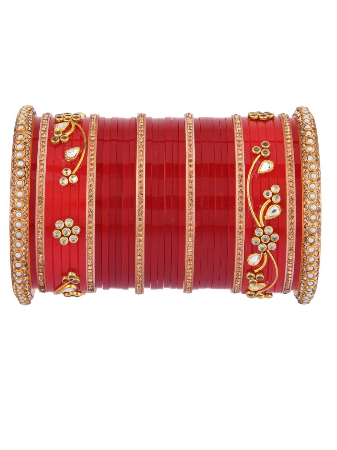 

Efulgenz Antique Designer 30-Pcs Gold-Plated & Maroon Bangle Set
