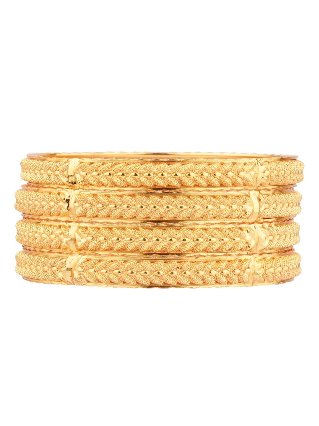 

Efulgenz Antique Designer Set of 4 Gold-Plated Designer Bangle Set