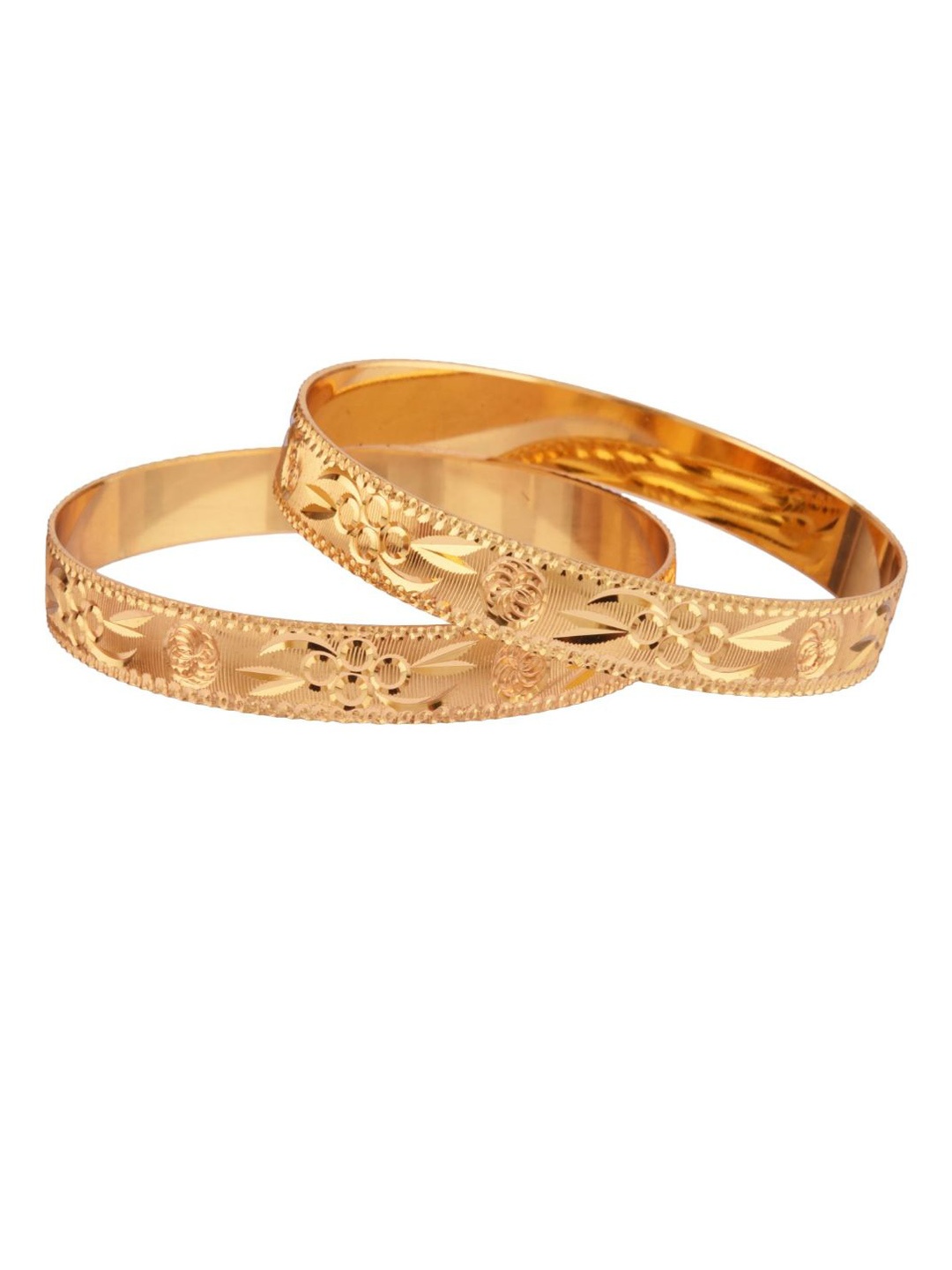 

Efulgenz Antique Designer Set of 2 Gold-Plated Designer Bangle Set
