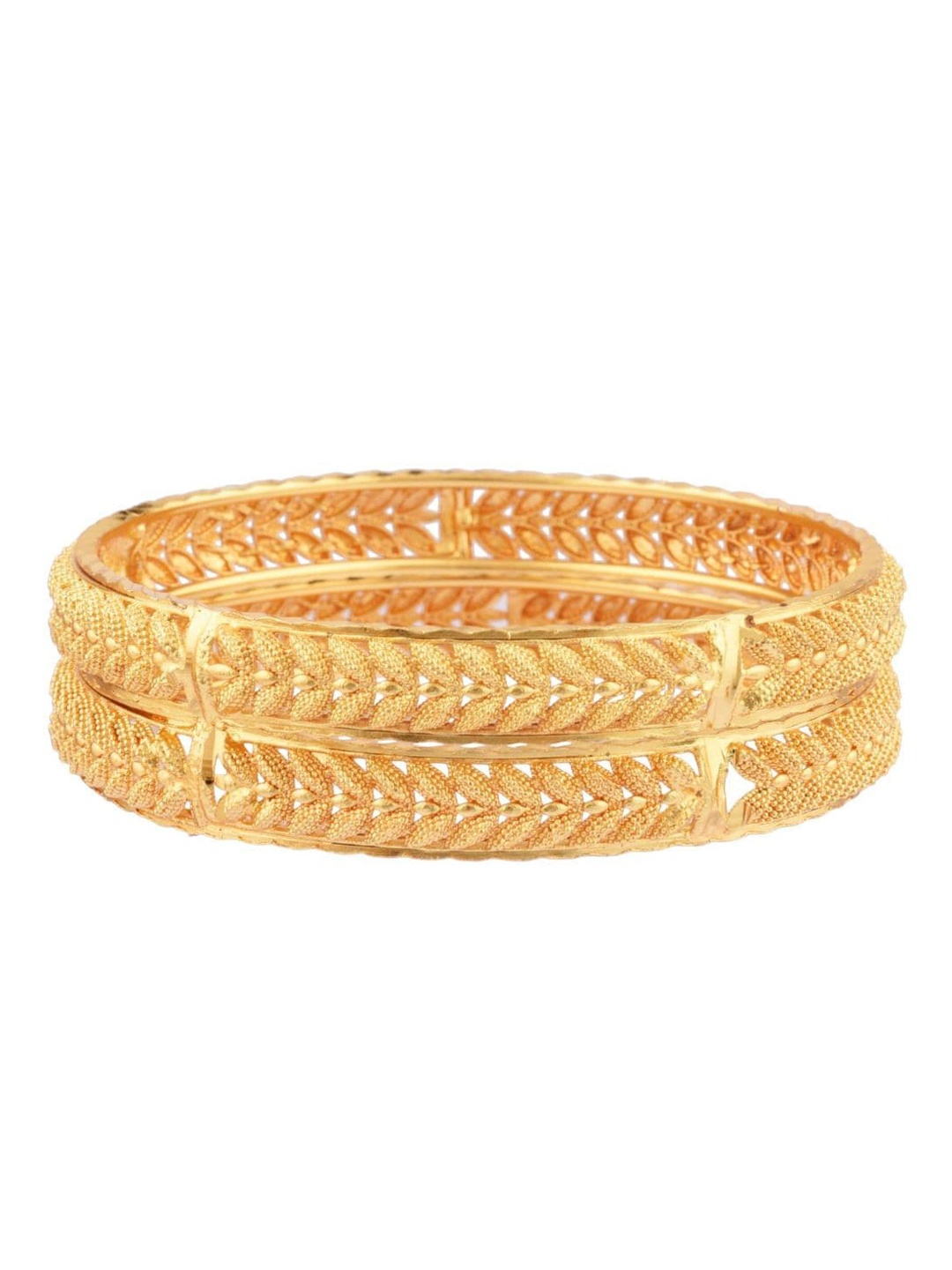 

Efulgenz Set Of 2 Gold-Plated Bangles