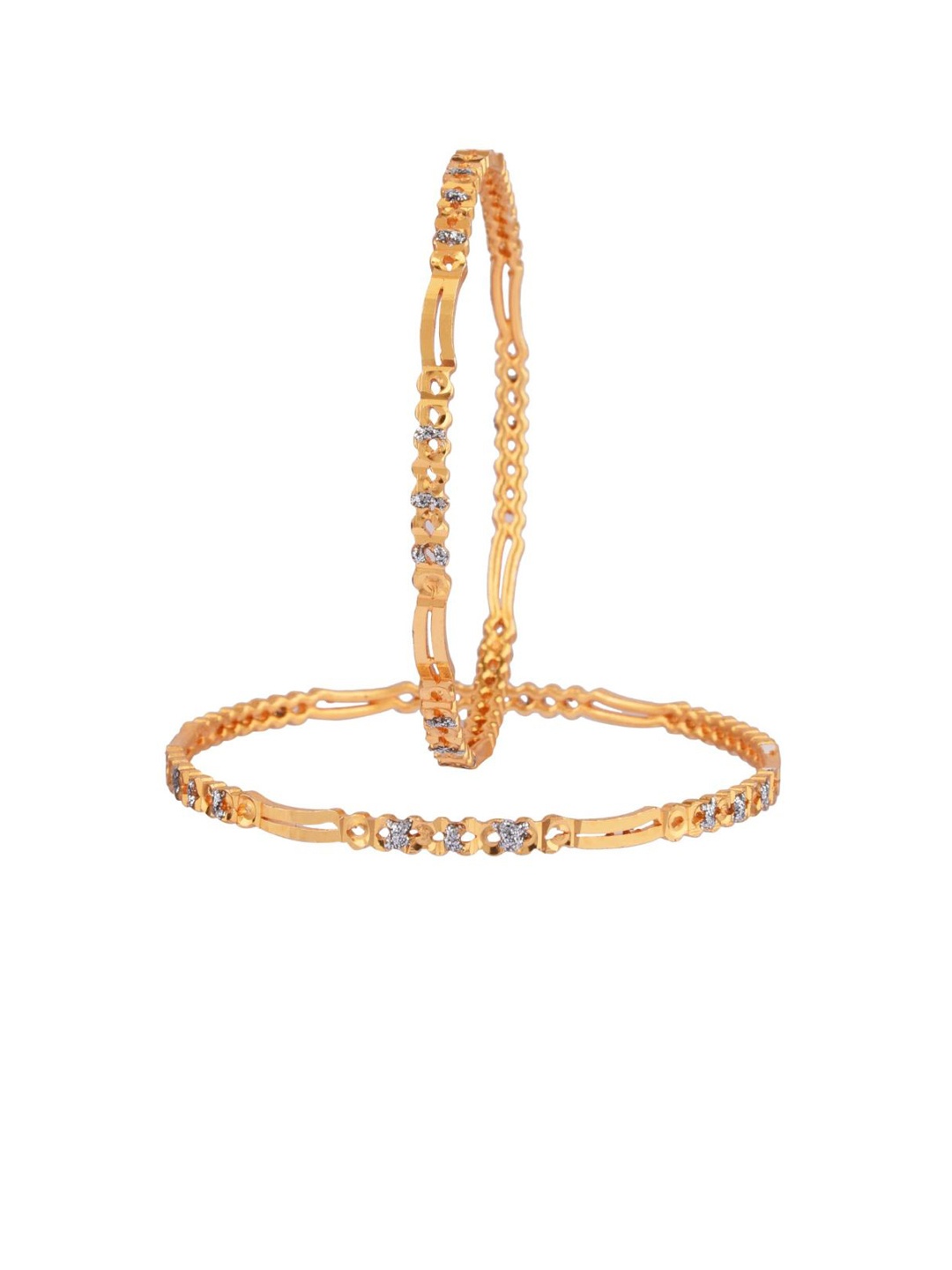 Efulgenz Antique Designer 2-Pcs Gold-Plated & Red Bangle Set