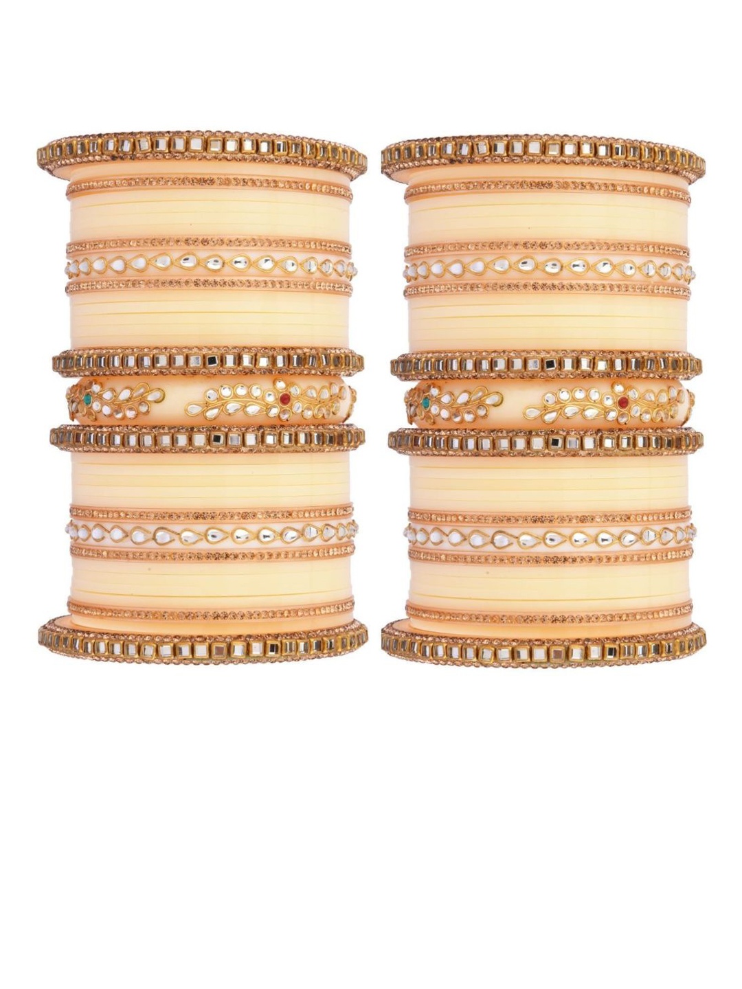 

Efulgenz Antique Designer 66-Pcs Gold-Plated CZ & Crystal Studded Bangle Set