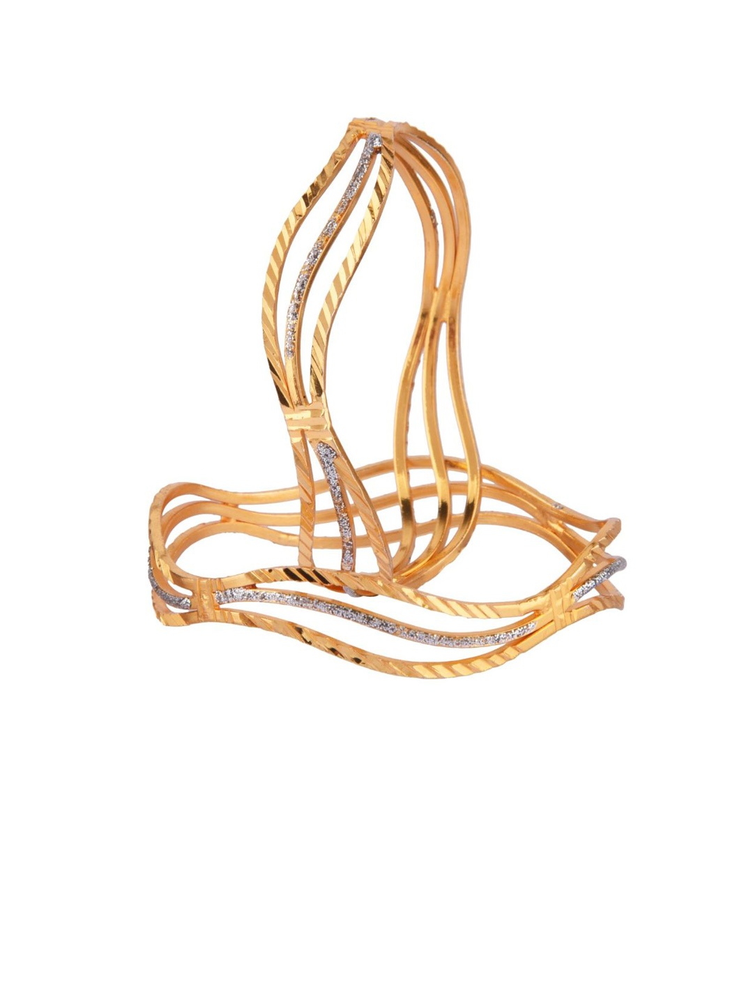 

Efulgenz Antique Designer 2-Pcs Gold-Toned Bangle Set