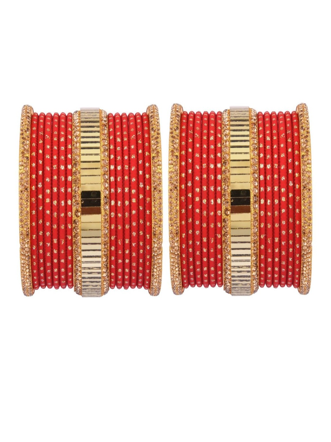 

Efulgenz Antique Designer Red 30-Pcs Gold-Plated Bangle Set, Pink
