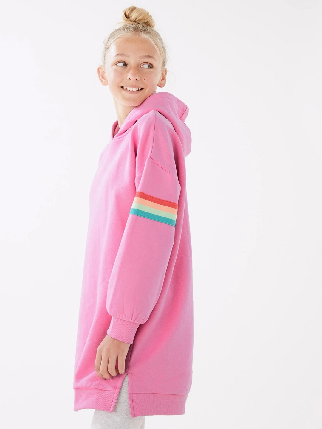 

Marks & Spencer Long Sleeves Hooded A-Line Dress, Pink