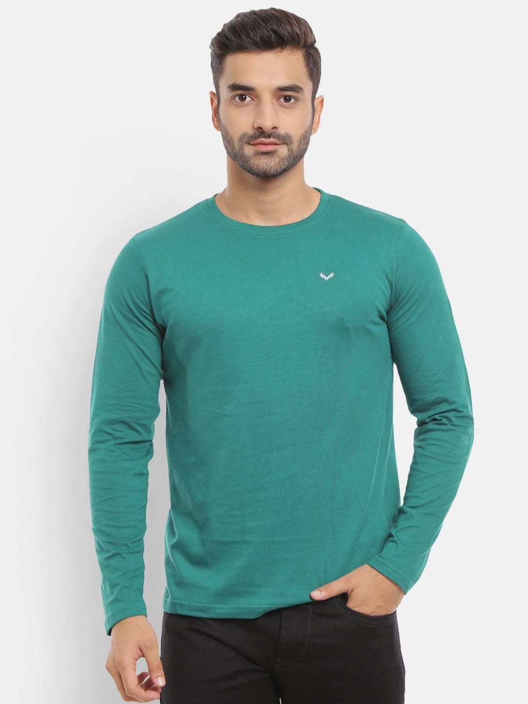 

V-Mart Men Green Cotton T-shirt