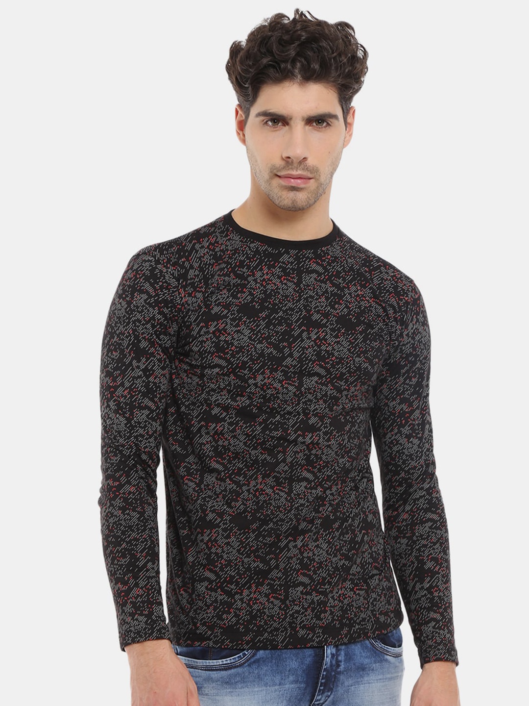

V-Mart Round Neck Cotton T-shirt, Black