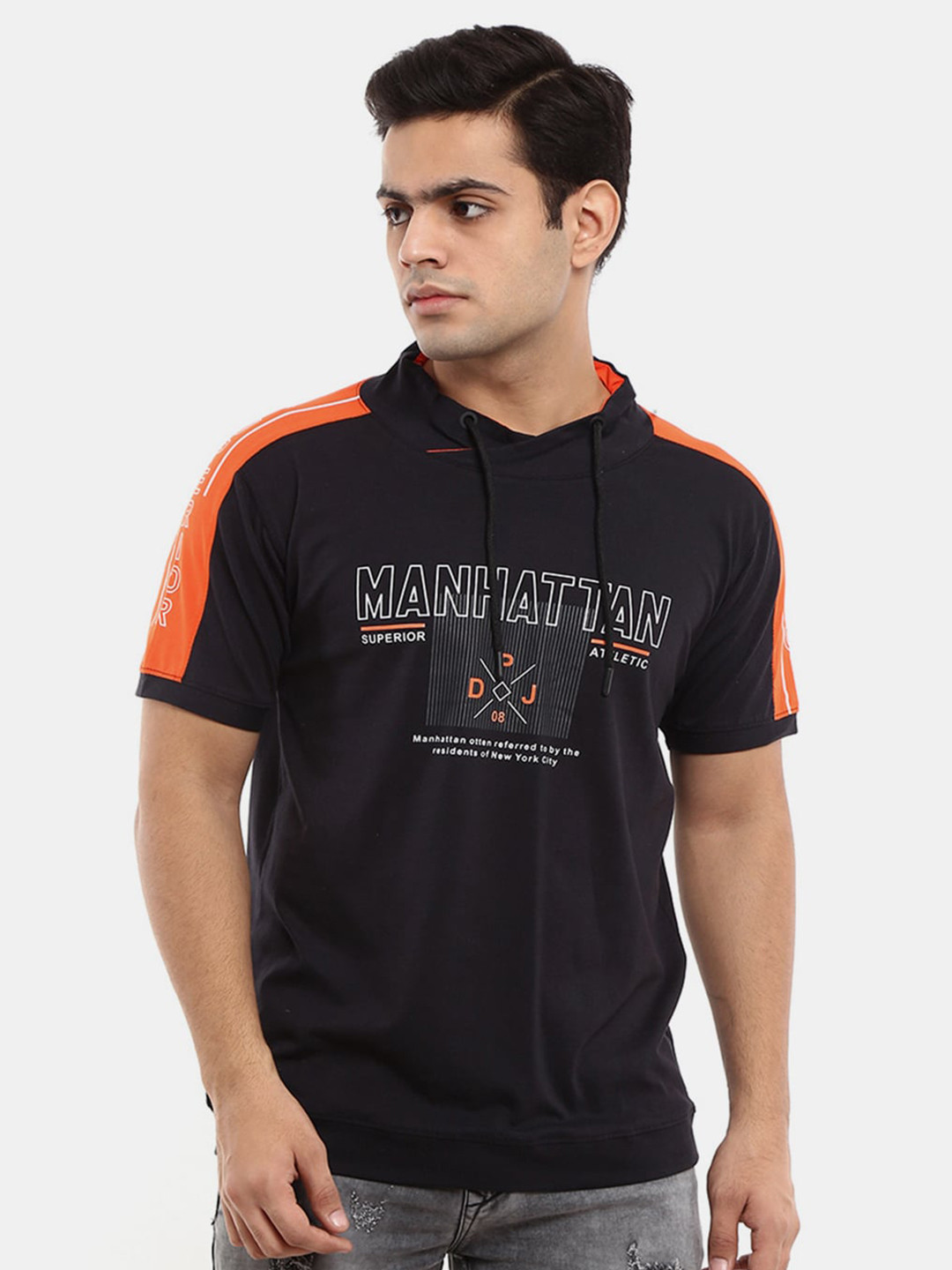 

V-Mart Men Black Typography Printed T-shirt