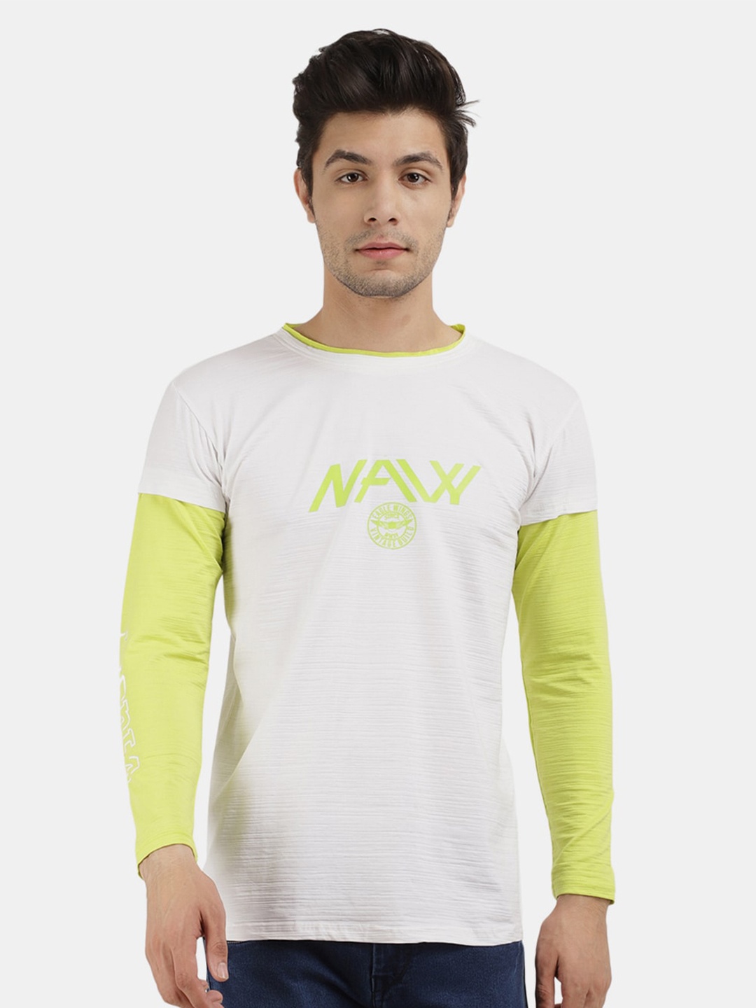 

V-Mart Men White Typography Printed T-shirt
