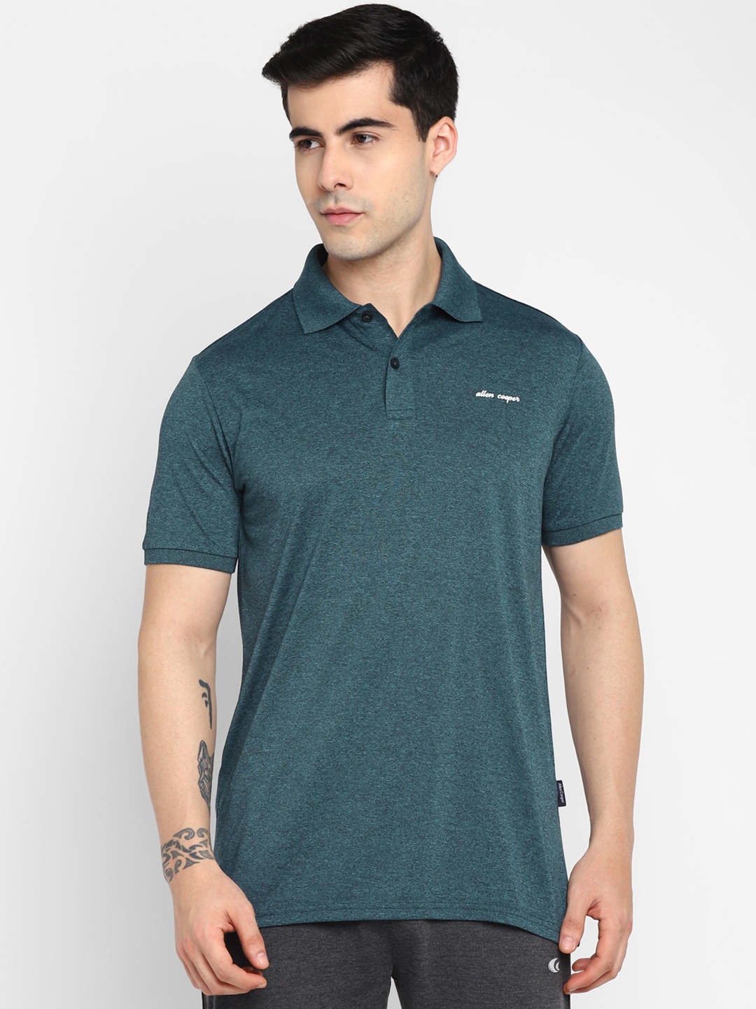 

Allen Cooper Polo Collar T-shirt, Teal