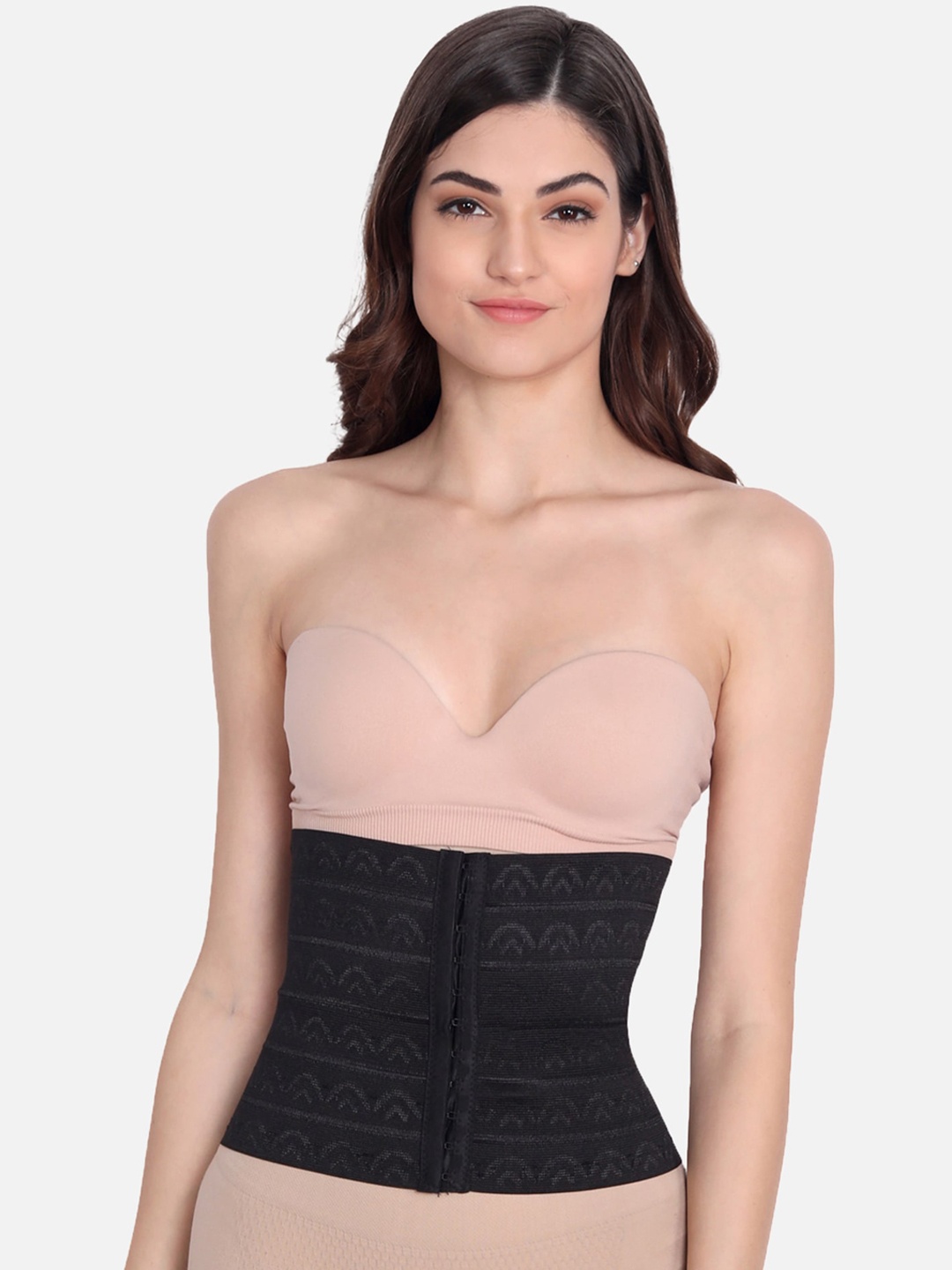 

Spiaty Women Black Textured Tummy Shaper