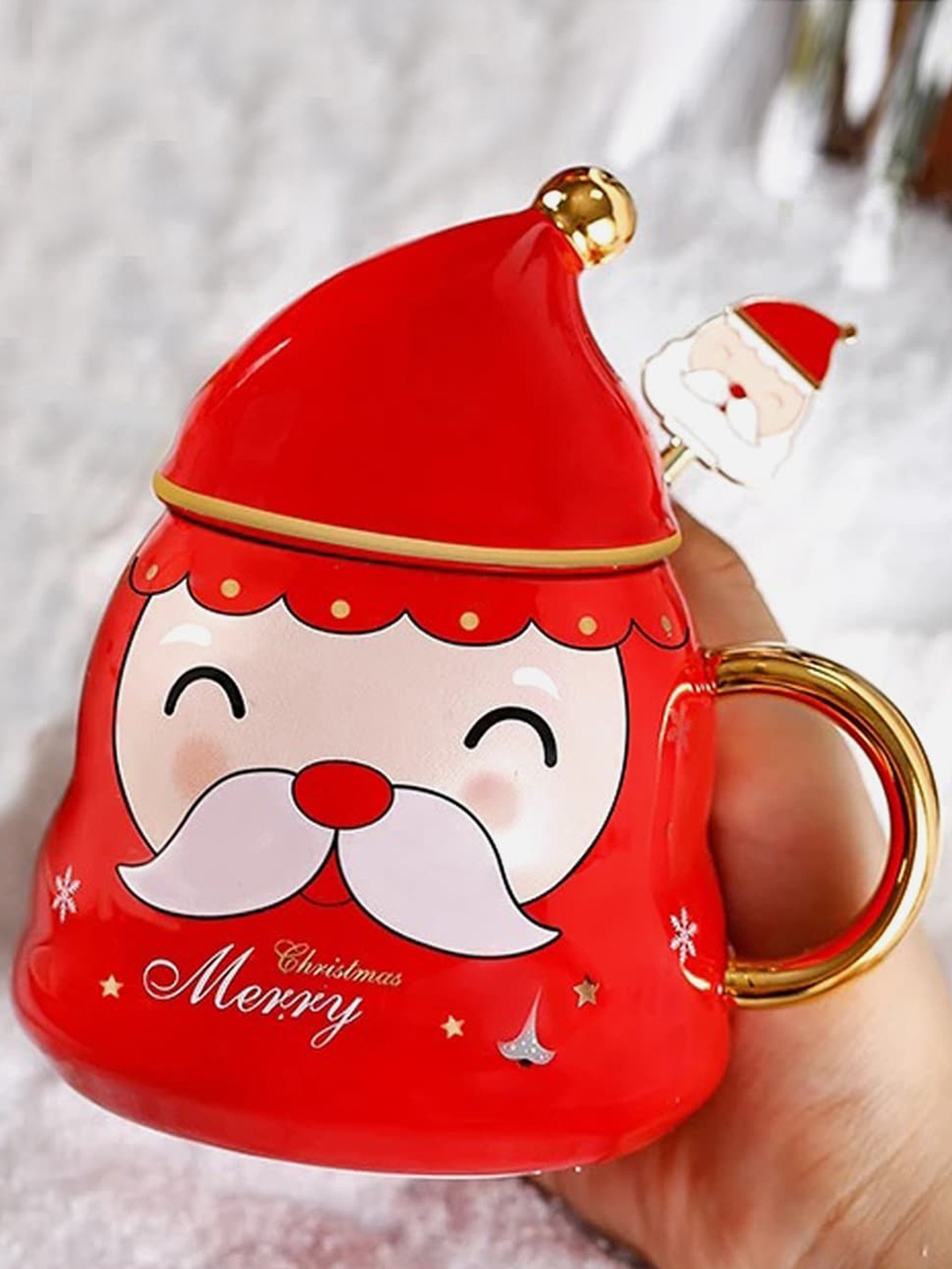 

Little Surprise Box LLP Red Printed Ceramic Mug 330 Ml