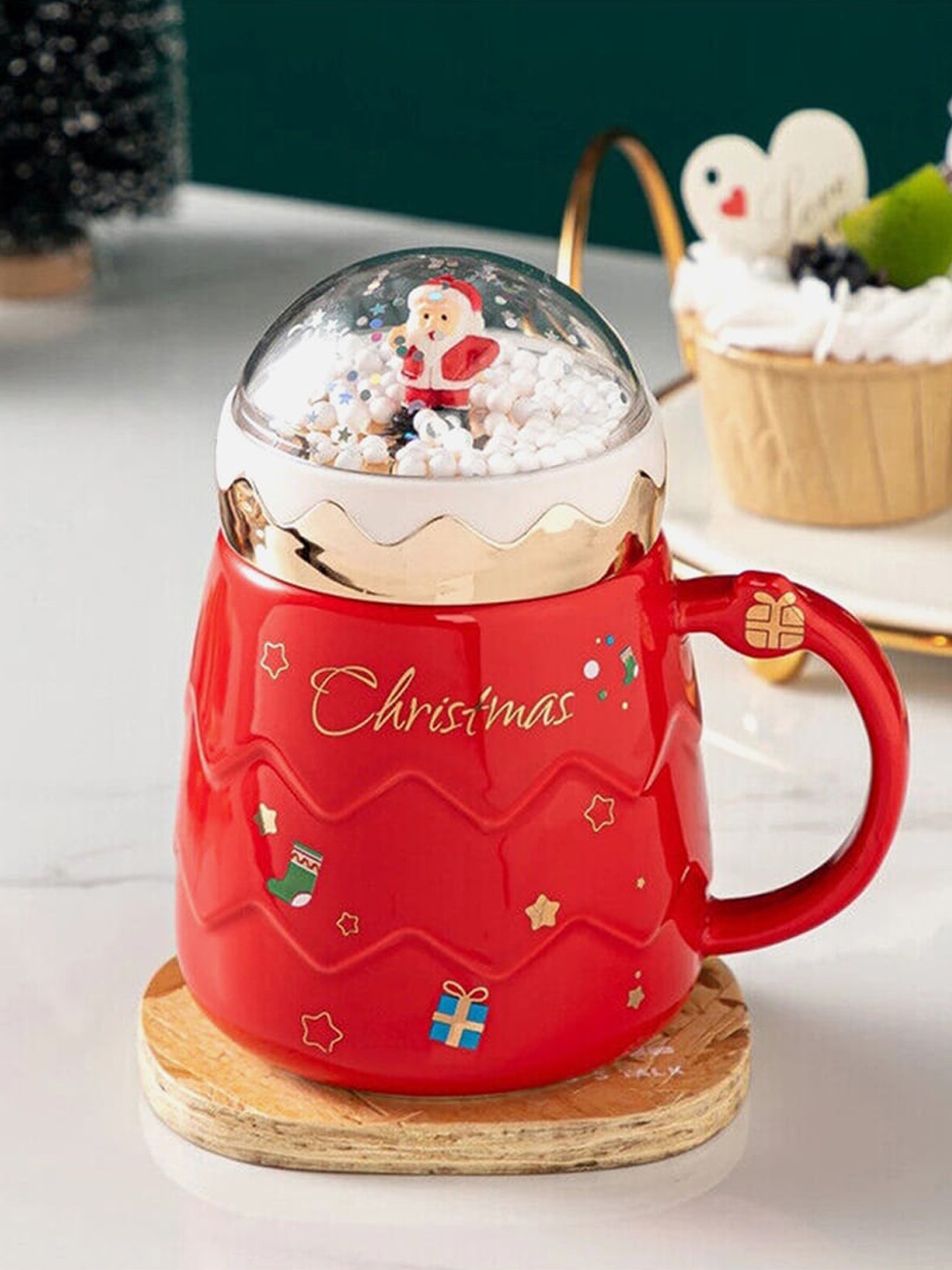 

Little Surprise Box LLP Red Christmas Ceramic Mug Festive Decor 330 ML