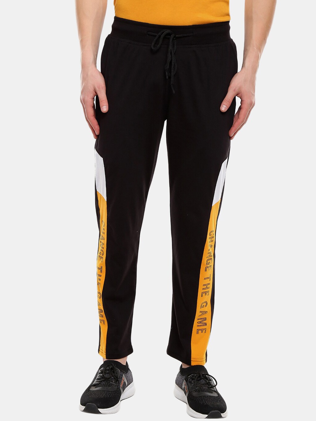 

V-Mart Men Black Colorblocked Sports Track Pants