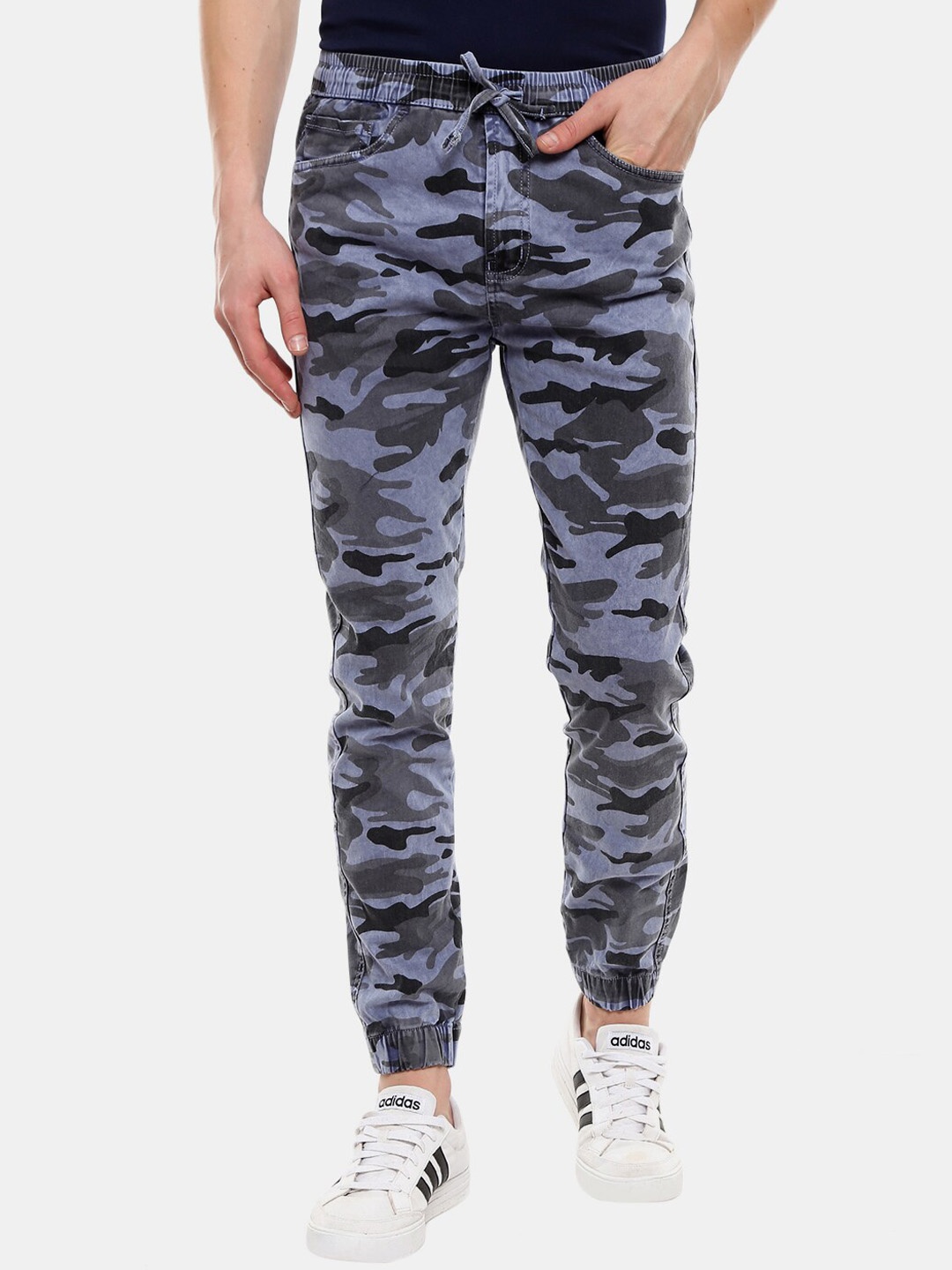 

V-Mart Men Blue Printed Cotton Joggers