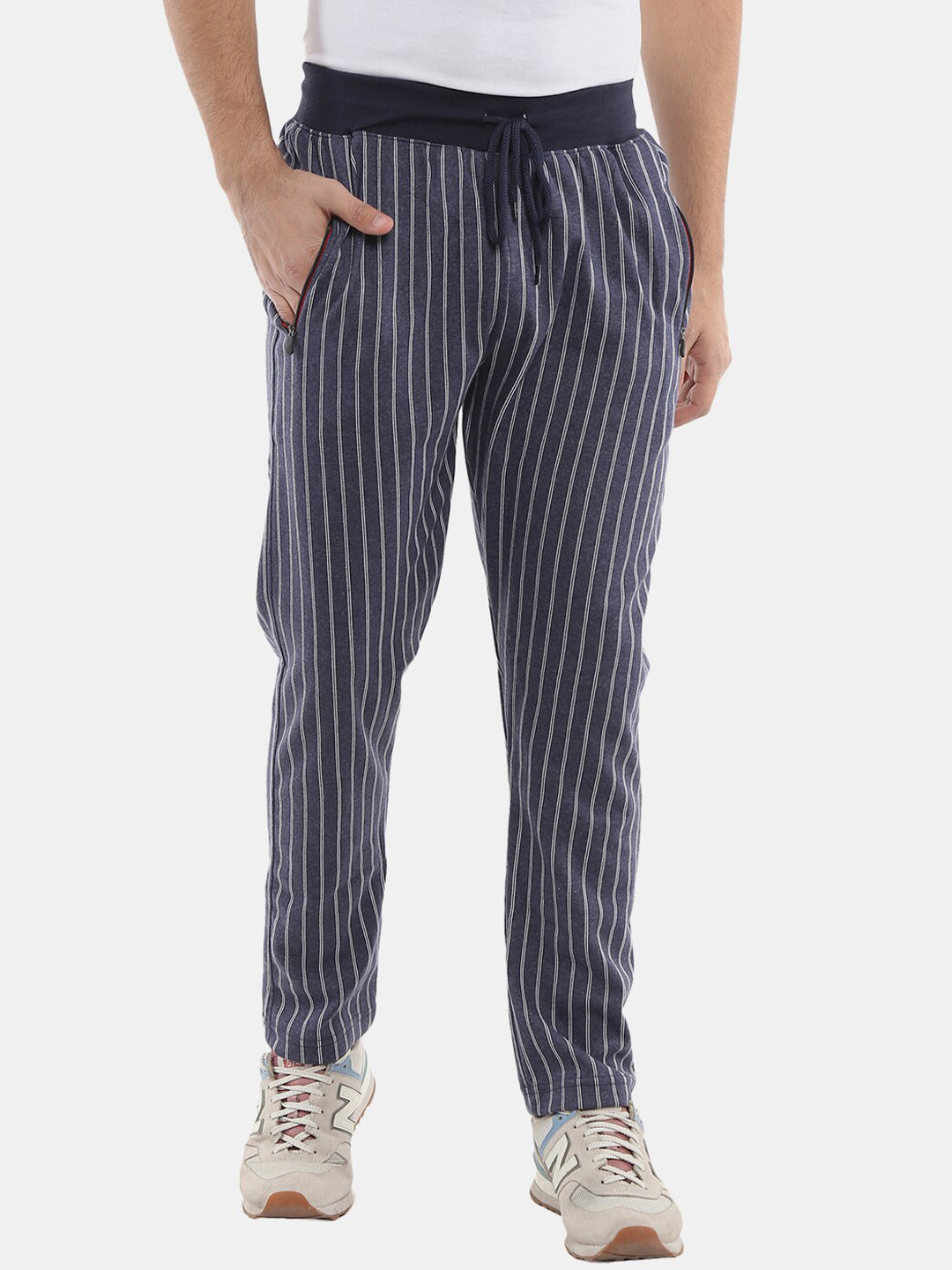 

V-Mart Men Navy Blue Self Designed Track Pant