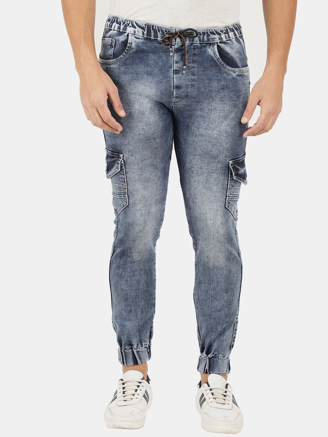 

V-Mart Men Blue Regular-Fit Denim Cotton Track Pants