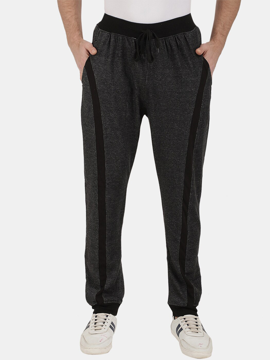 

V-Mart Men Black Cotton Sports Track Pant, Charcoal